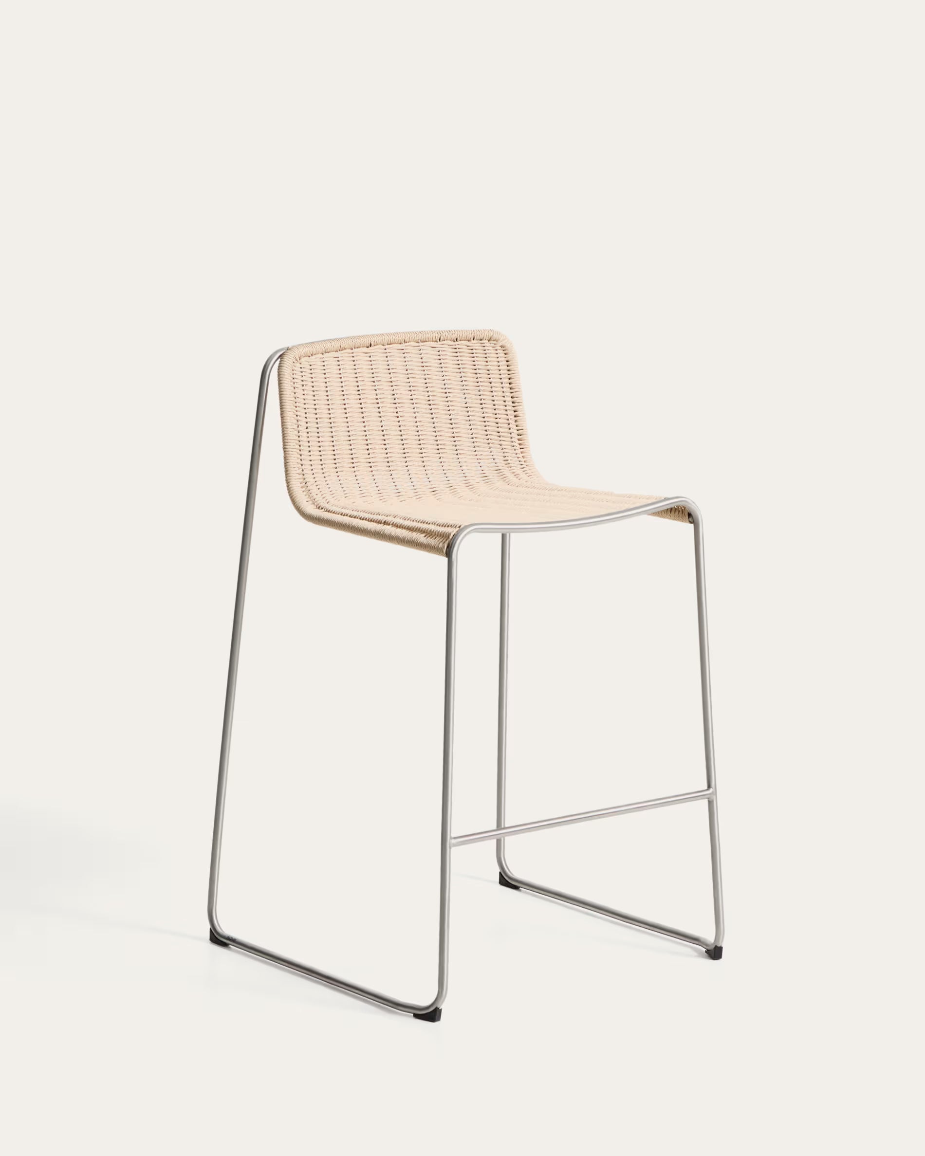 Outdoor stool TAVARI beige with a steel base