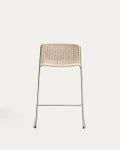 Outdoor stool TAVARI beige with a steel base