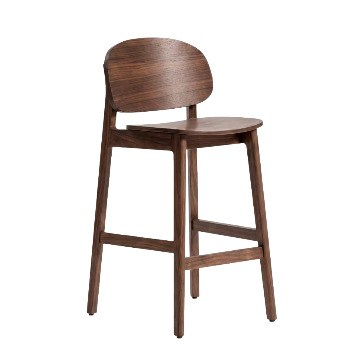 Barhocker LUDARA aus dunklem Eichenfurnier