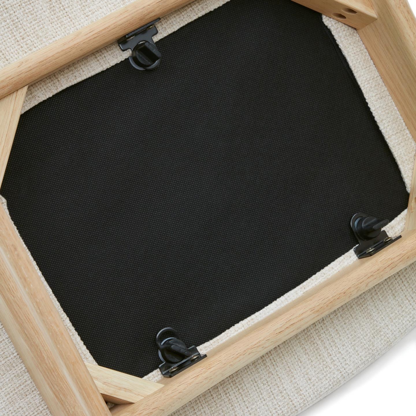 TIMONS Stuhl beige Chenille mit Eichengestell