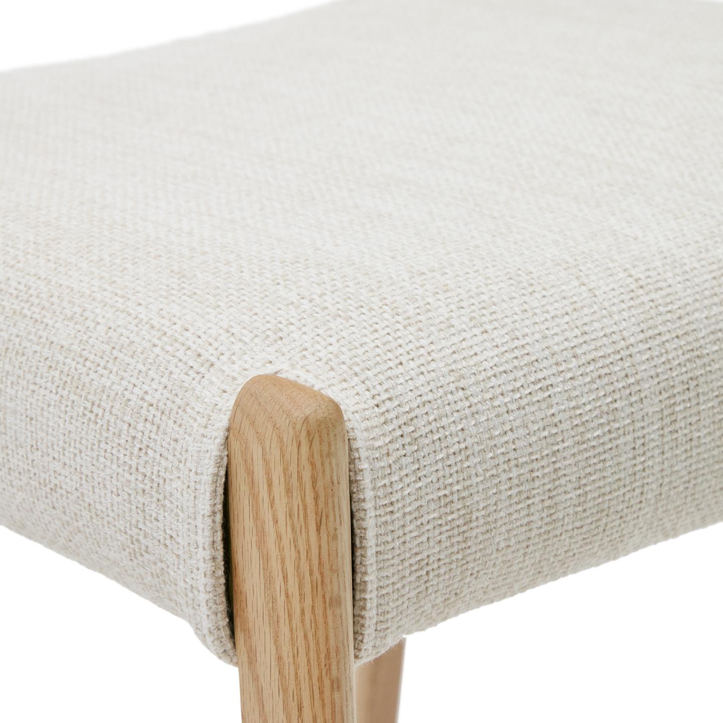 CUDIA Stuhl beige Chenille mit Eichengestell