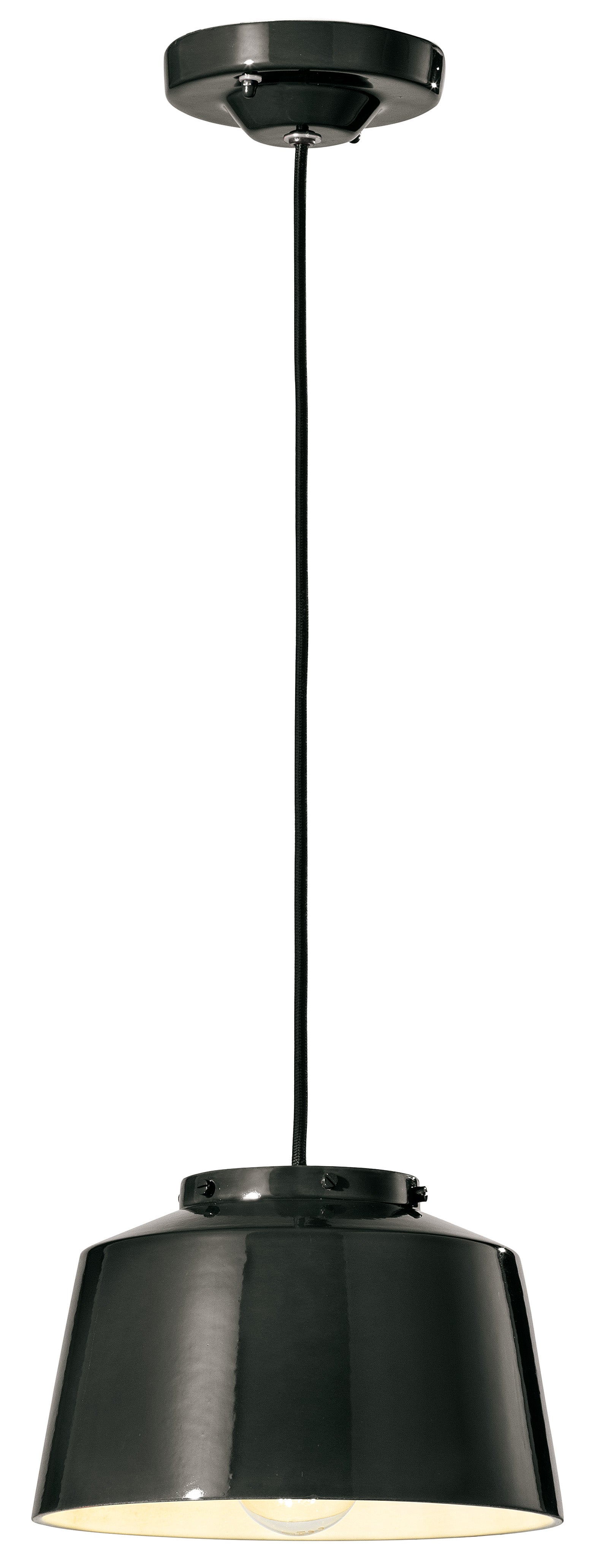 50's Black Ceramic Pendant Lamp