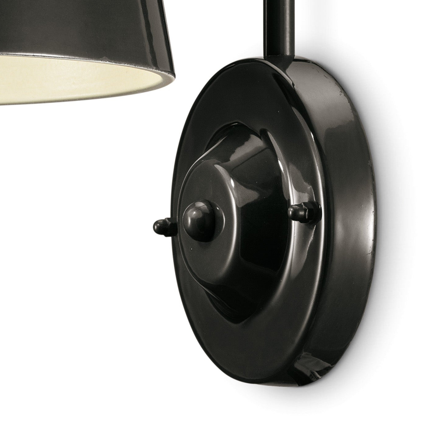 50's Black Ceramic Wall Lamp