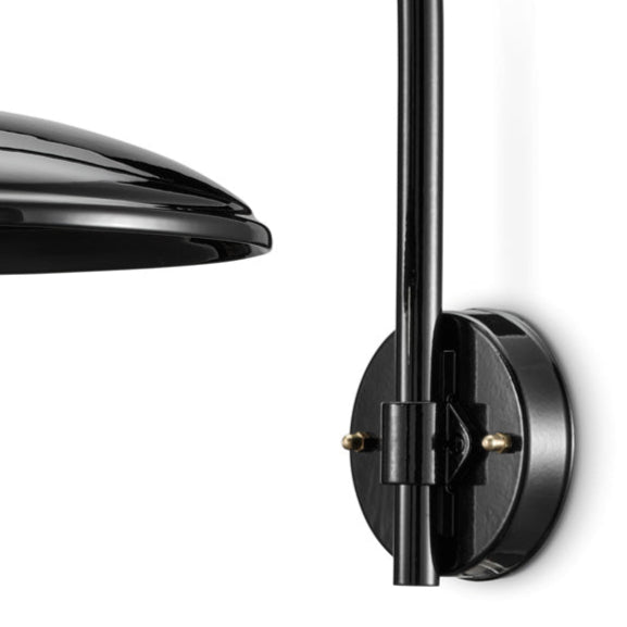 Wall lamp with ceramic arm B&W black