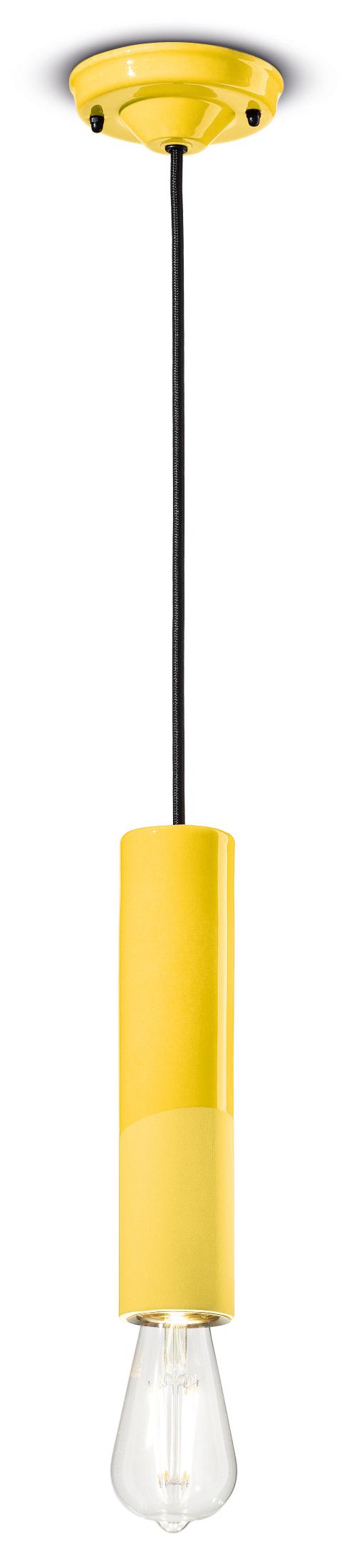 Lampa wisząca ceramiczna PI żółty – styl minimalistyczny