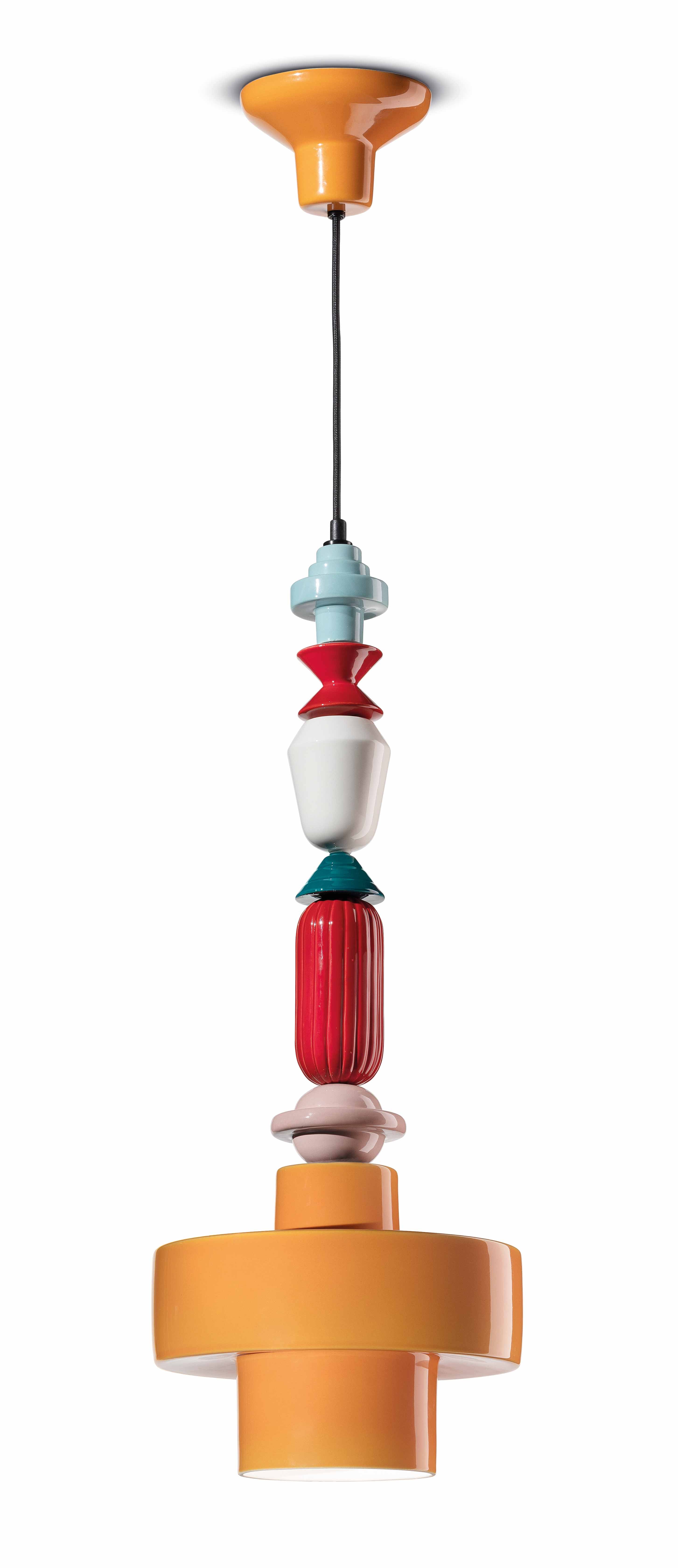 LARIAT ROLL ceramic pendant lamp yellow