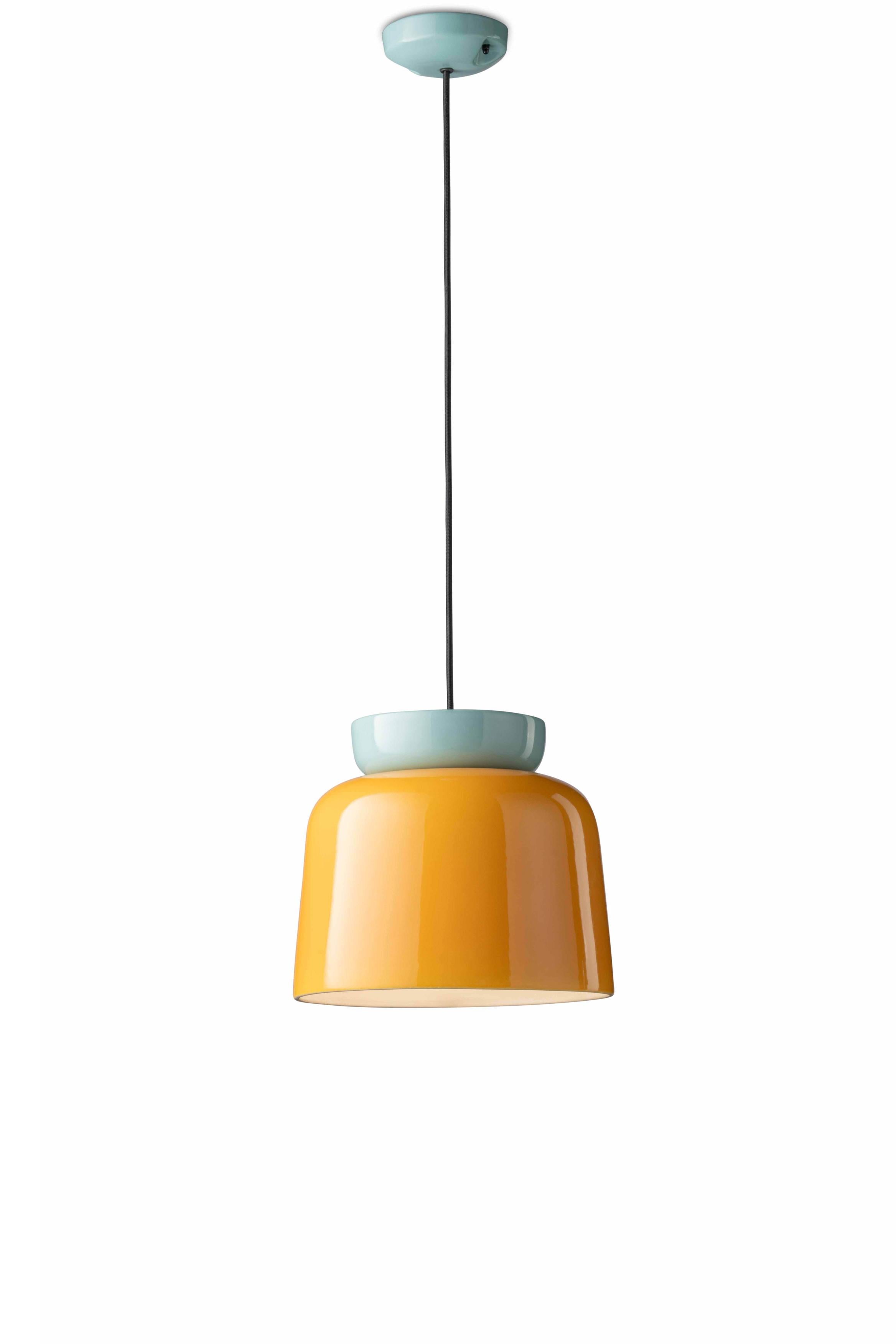 Lampa wisząca ceramiczna CORCOVADO żółty z błękitnym – Ferroluce