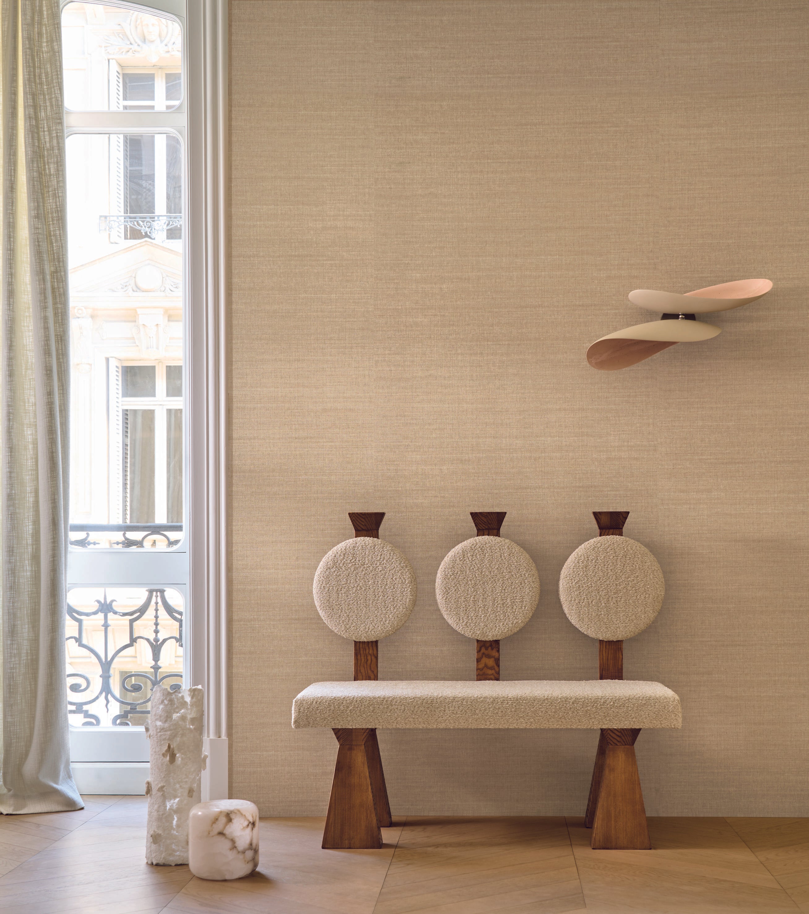 Strukturierte Tapete, die Seide imitiert SORA - NOIR schwarz