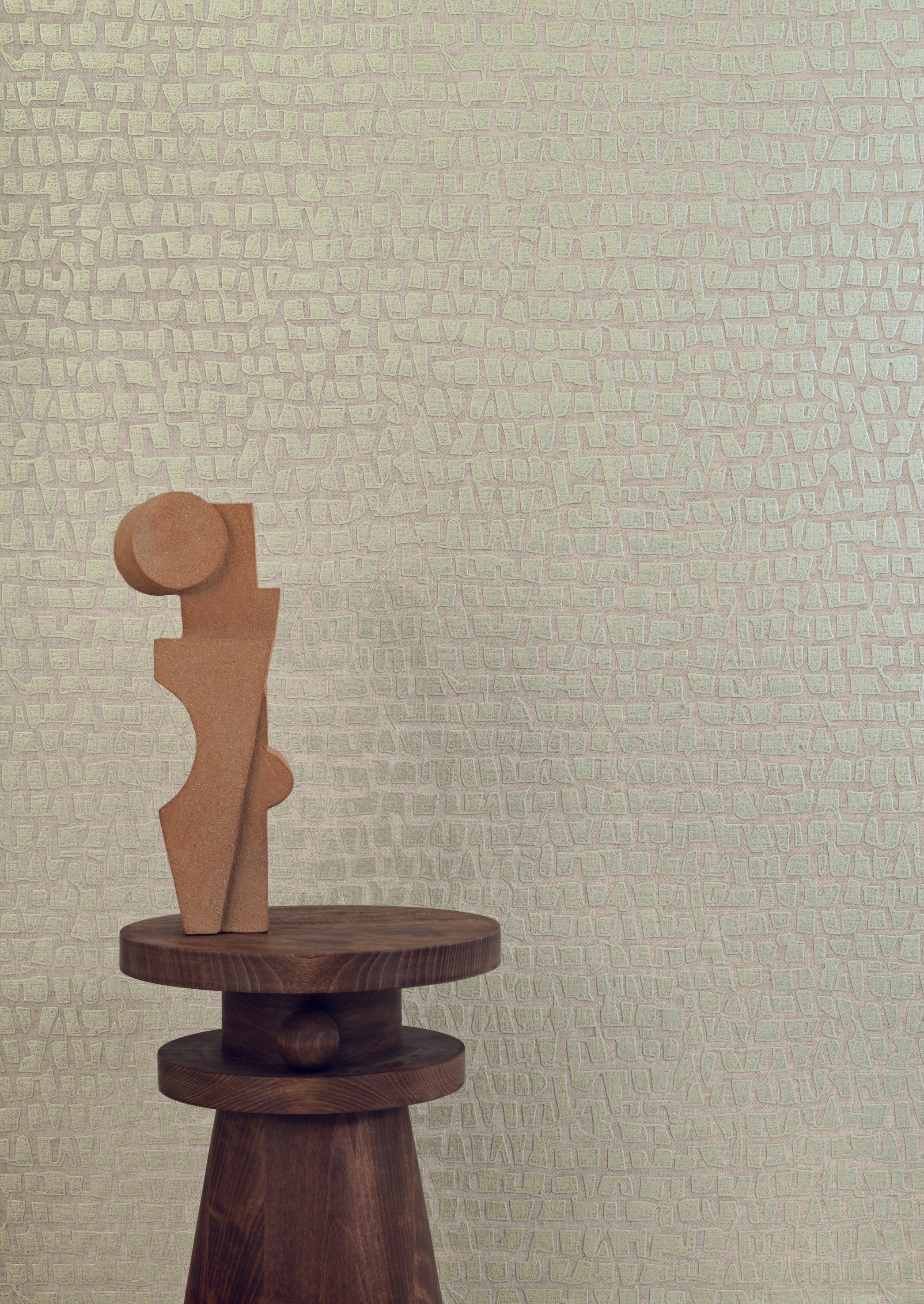 Textilstruktur-Tapete mit abstraktem Muster SERTI - TOURTERELLE PLATINE platin-grau