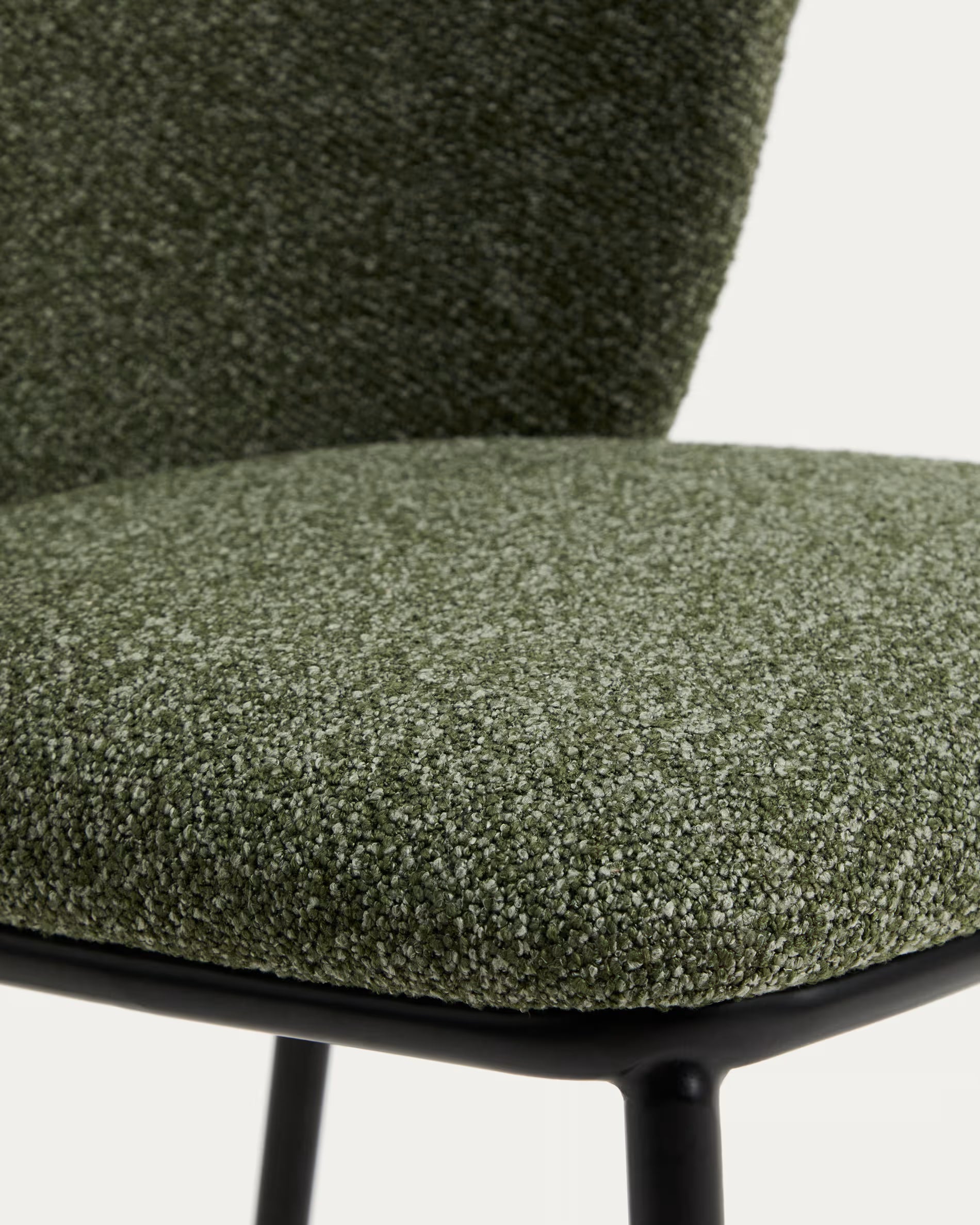 Ciselia Chair Dark Green Chenille with Black Base