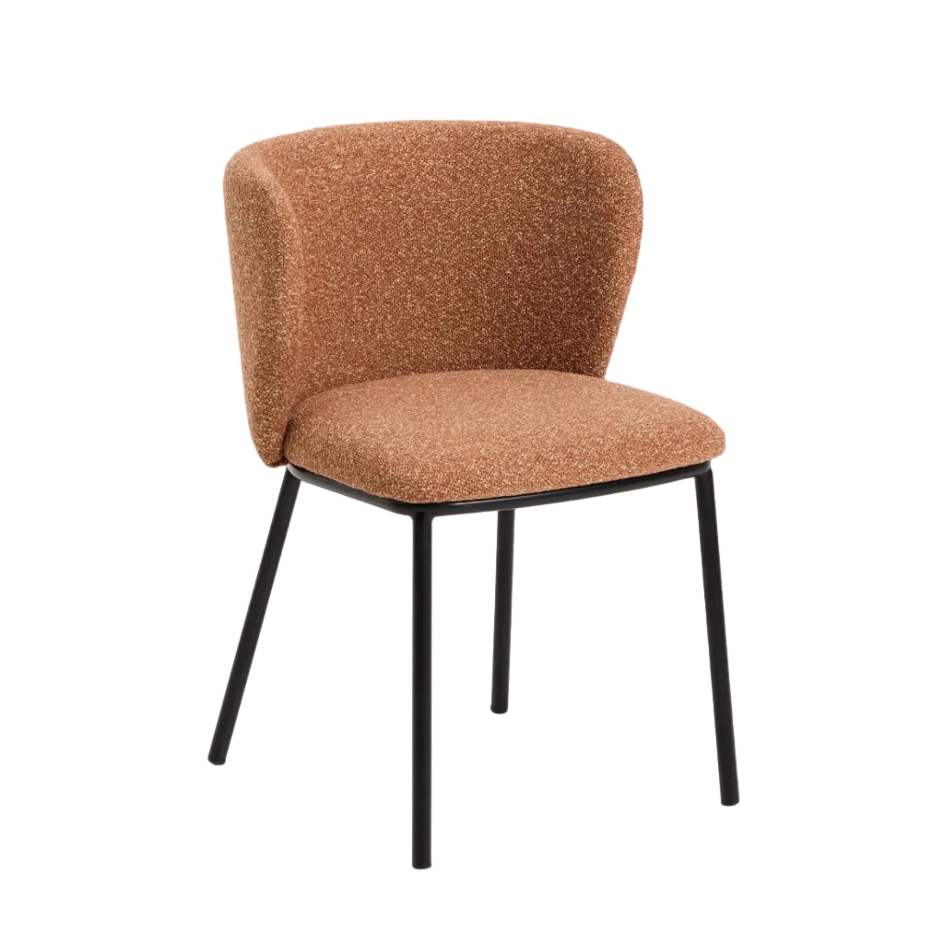 CISELIA Chair in Brick Chenille with Black Base