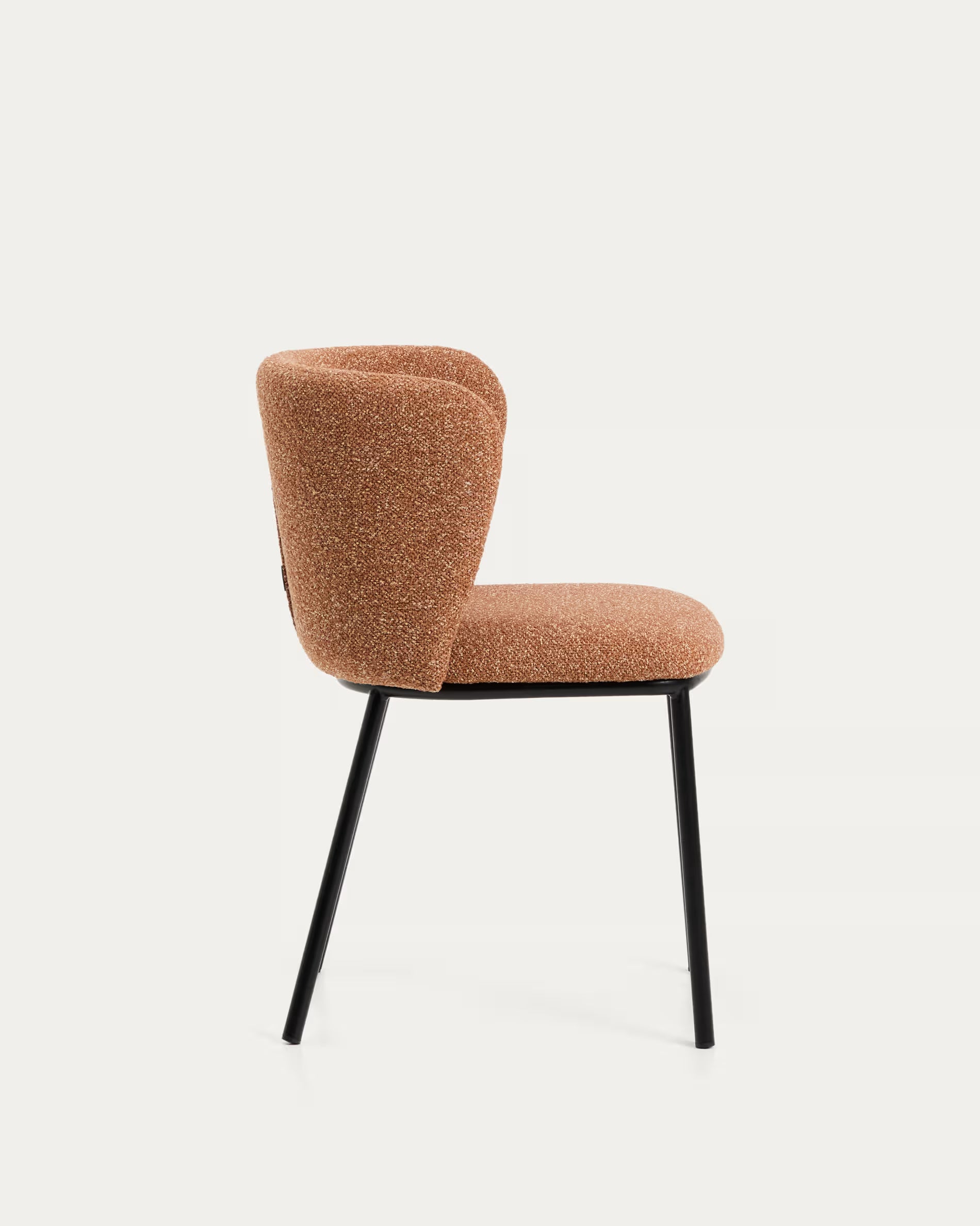 CISELIA Chair in Brick Chenille with Black Base