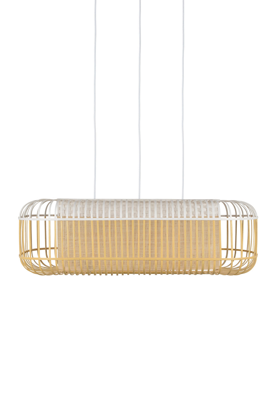 Bamboo oval hanging lamp