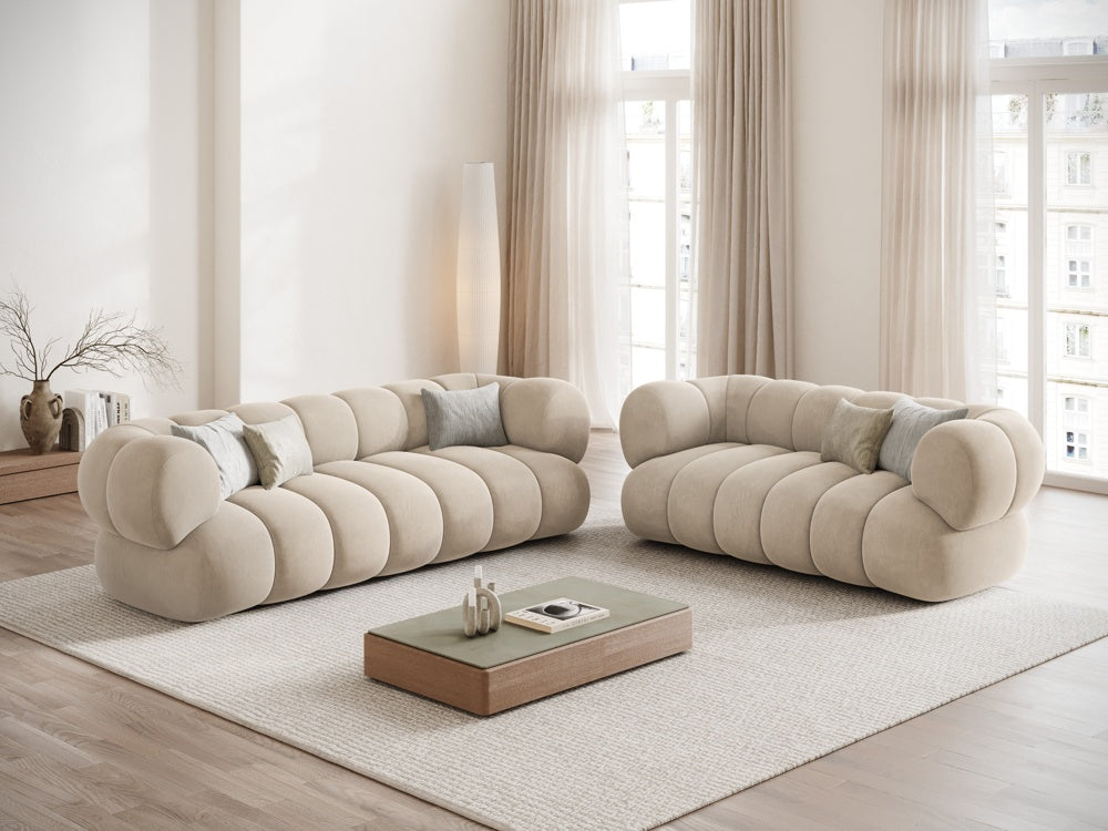 Sofa 2-sitzige Samt KOGE beige