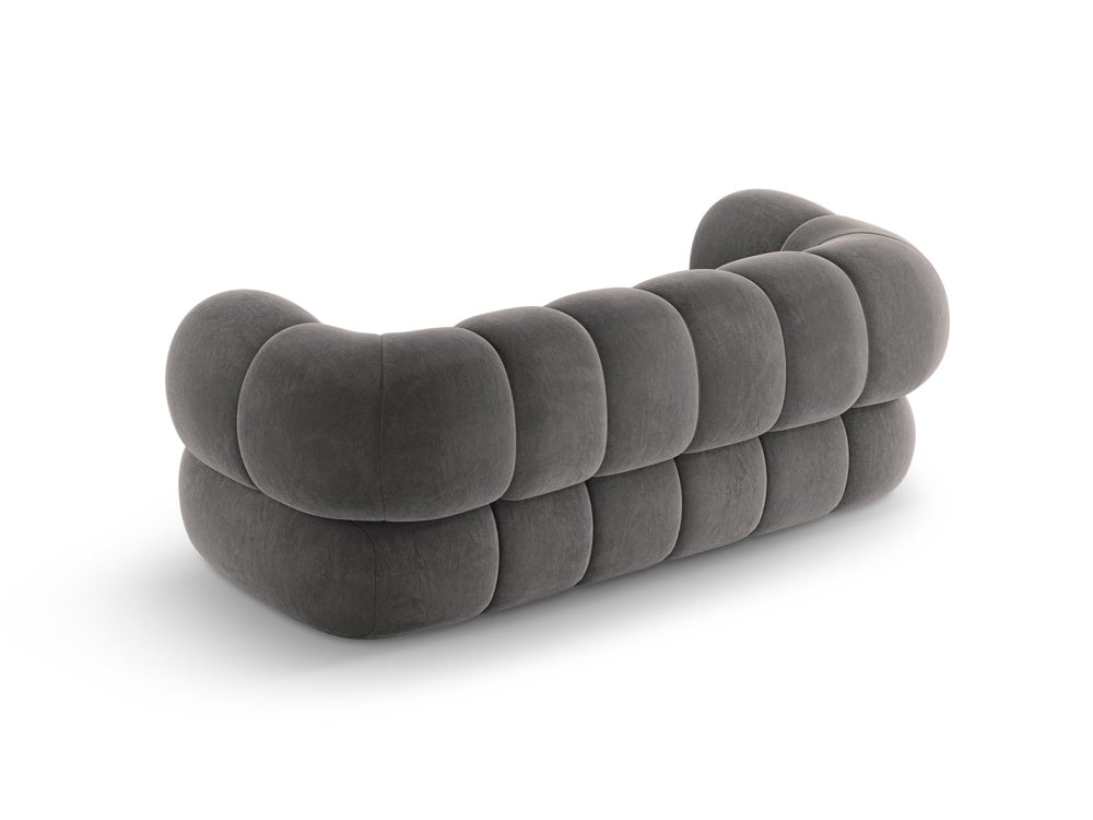 Sofa 2-sitzig aus Samt KOGE dunkelgrau