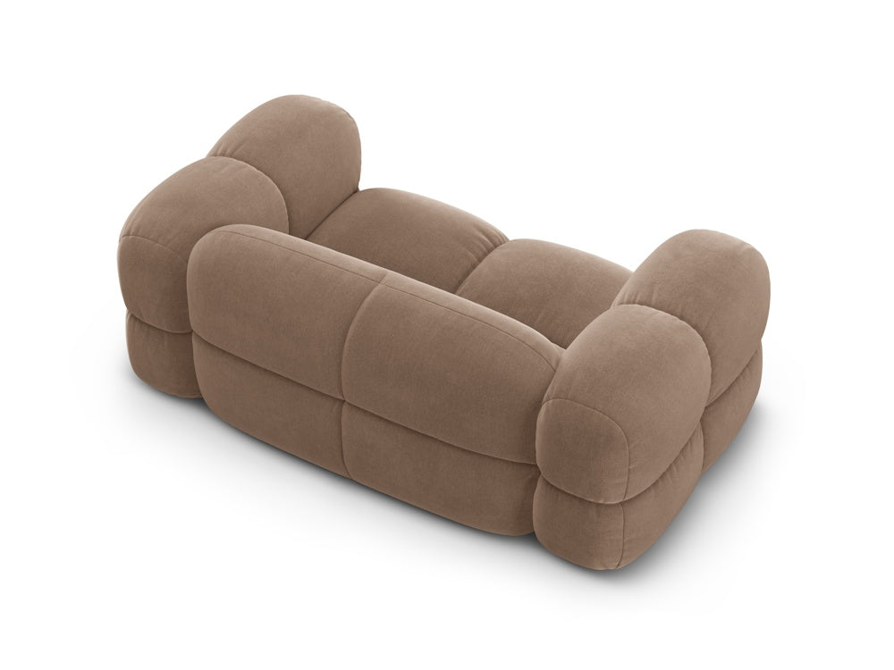 LORETTO dark beige velvet 2-seater sofa