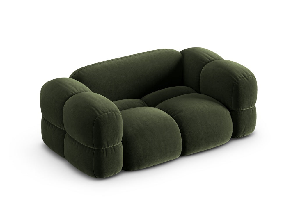 LORETTO green velvet 2-seater sofa