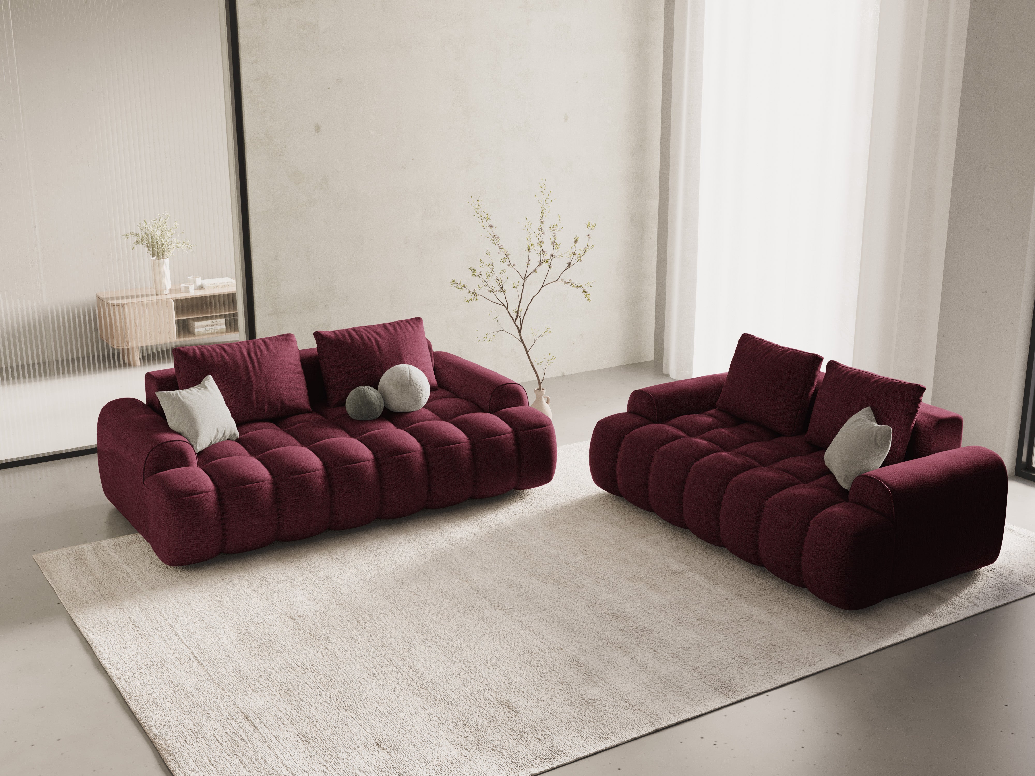Sofa 2-Sitzer LINZ bordeaux