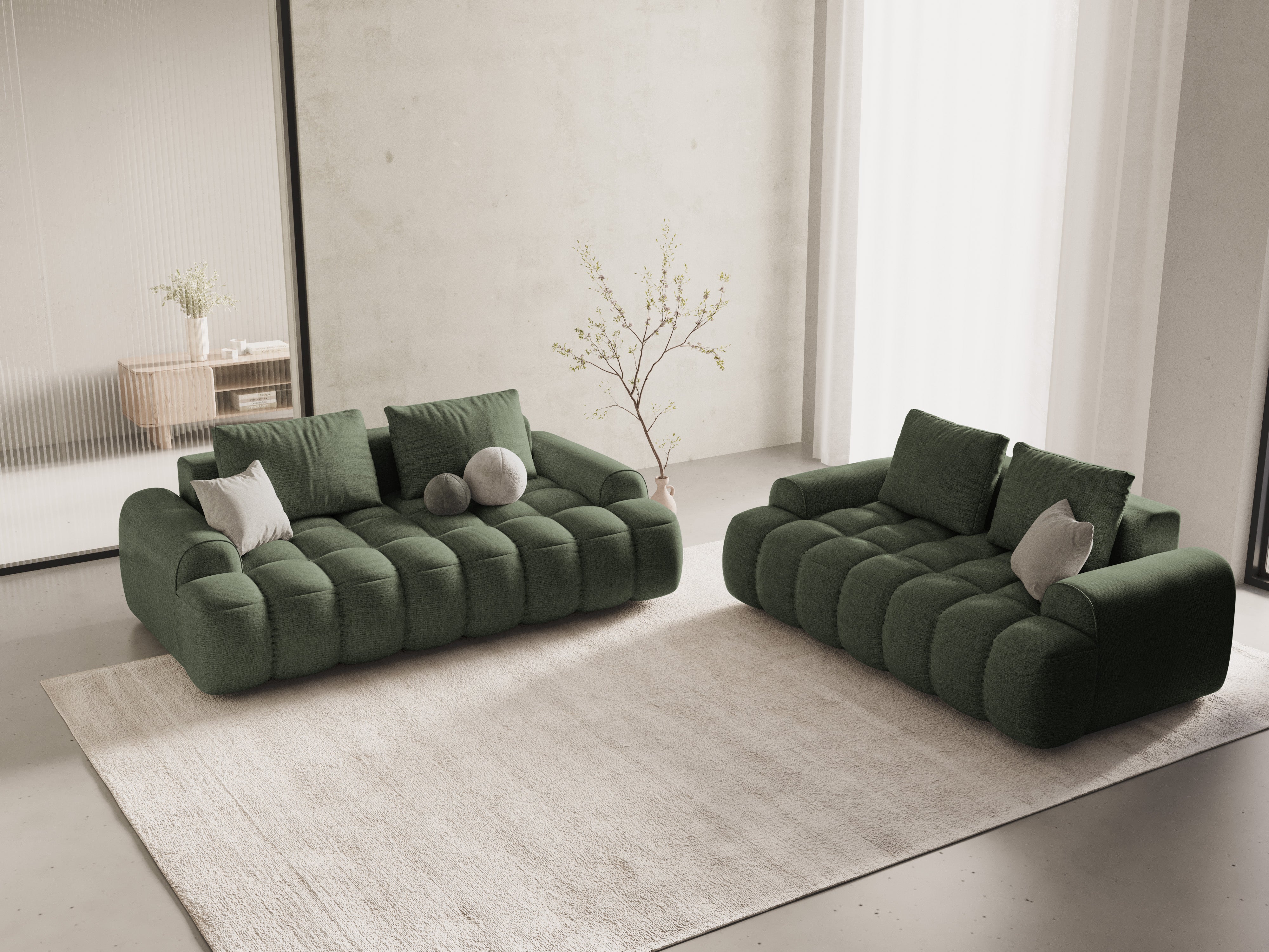 Sofa 2-Sitzer LINZ olivgrün