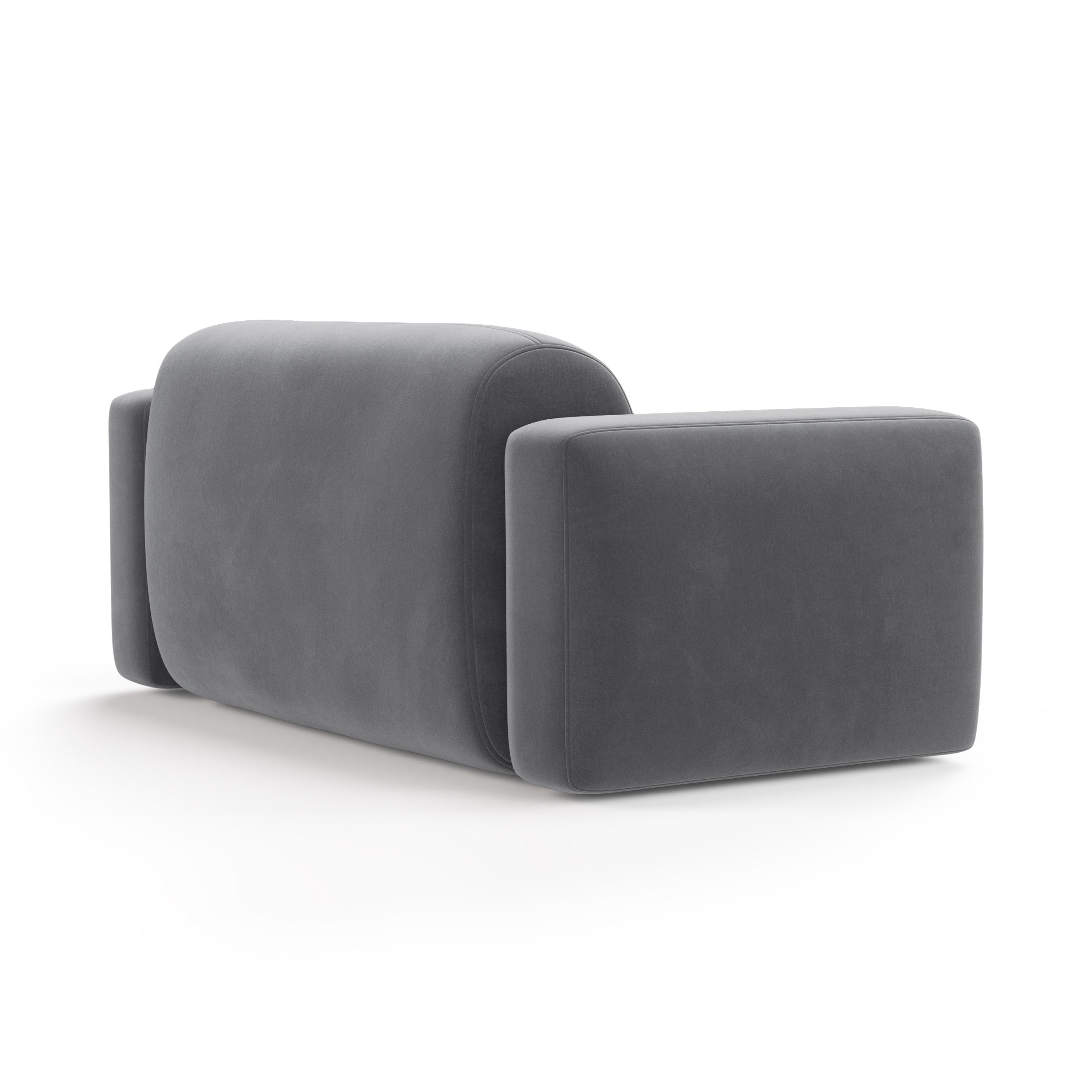 Sofa aksamitna 2-osobowa STRINO szary – Cosmopolitan Design