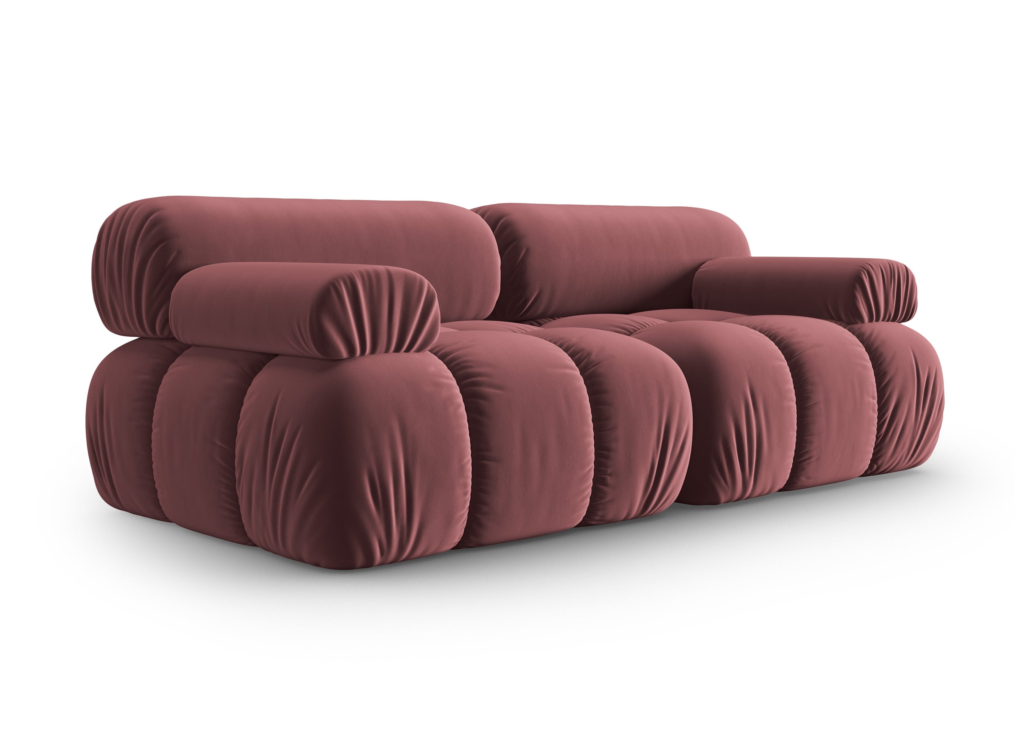 Sofa aus Samt 2-sitzig CORTINA rosa