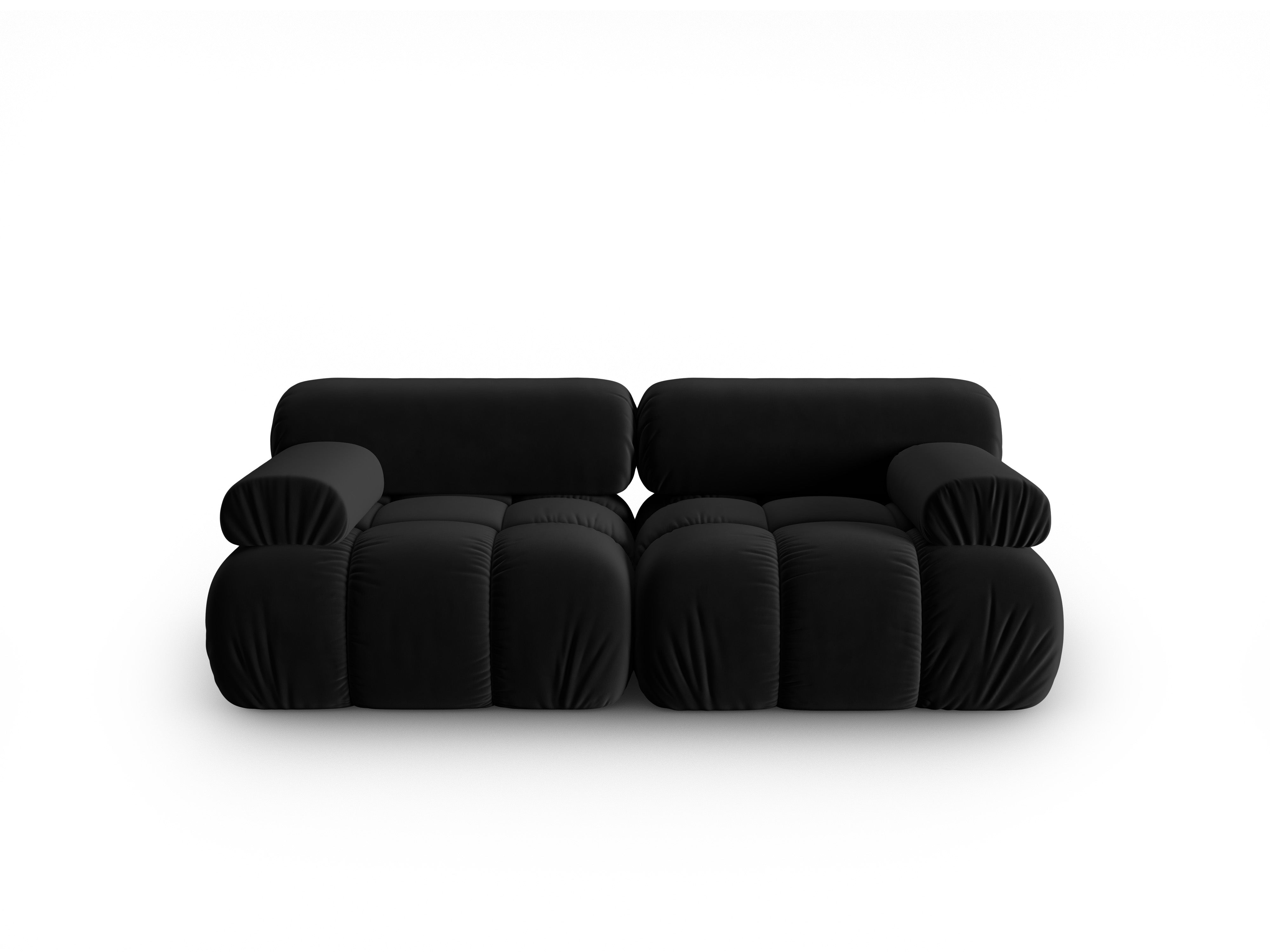 Sofa aus Samt 2-sitzig CORTINA schwarz
