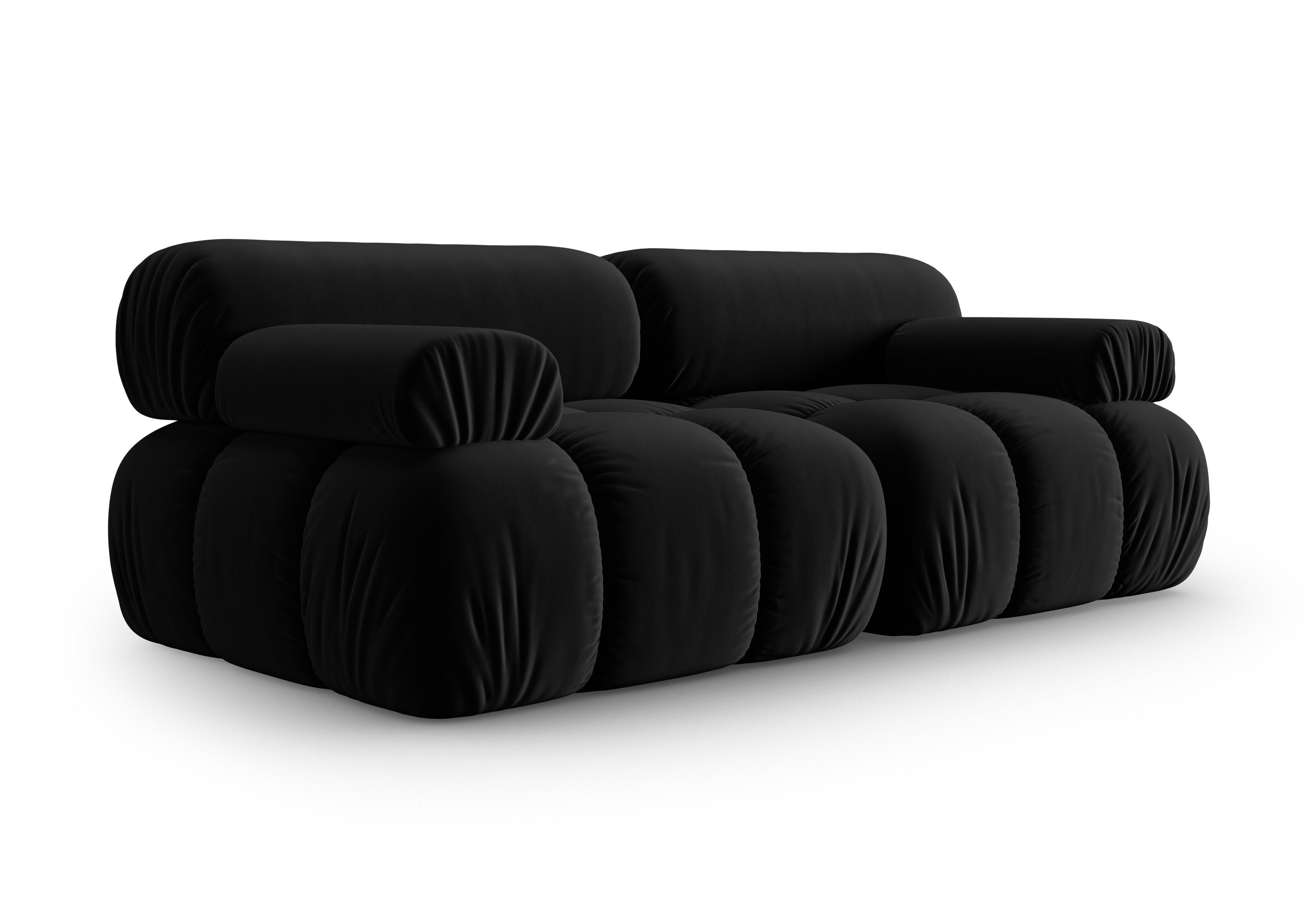 Sofa aus Samt 2-sitzig CORTINA schwarz