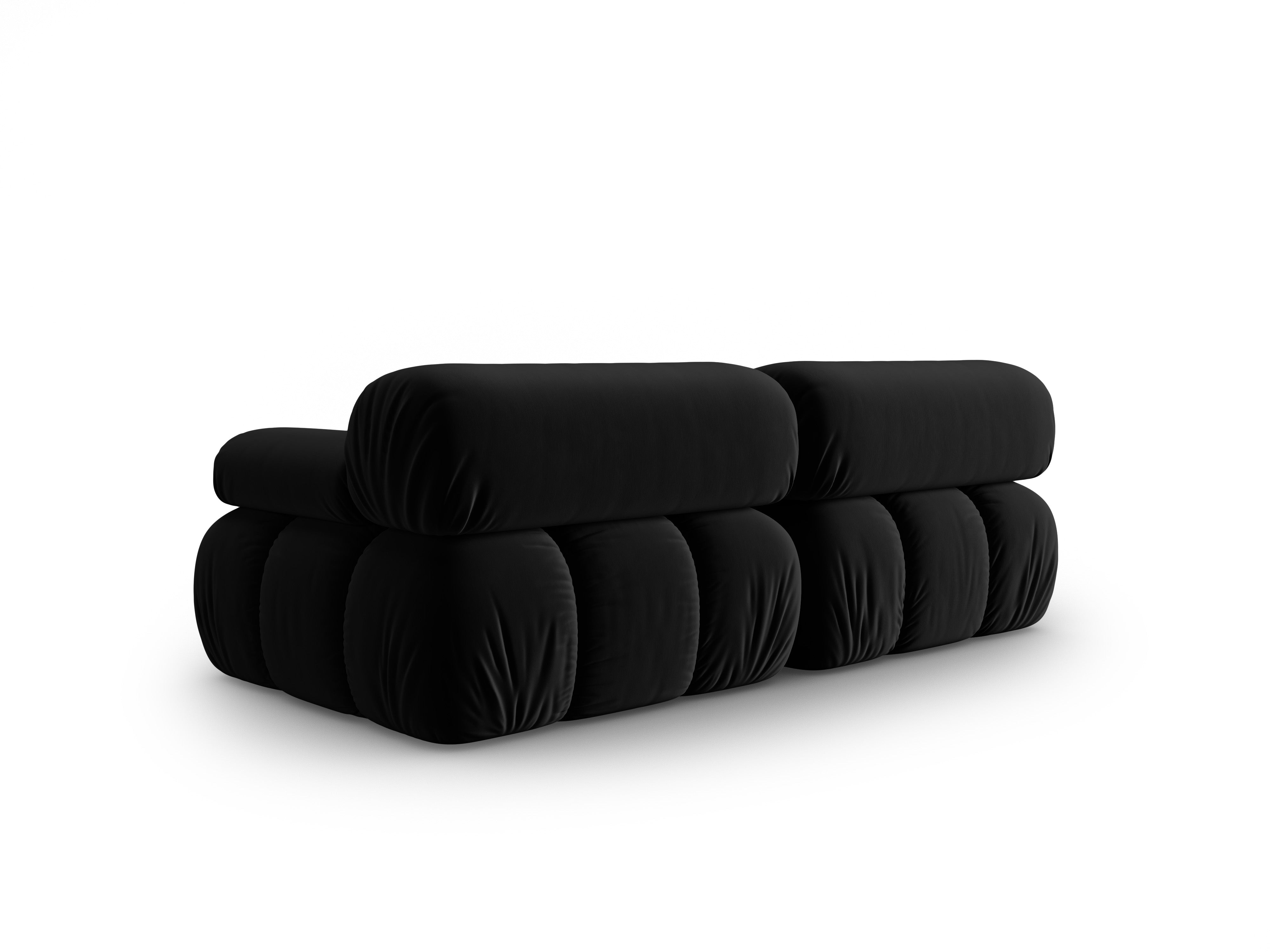 Sofa aus Samt 2-sitzig CORTINA schwarz