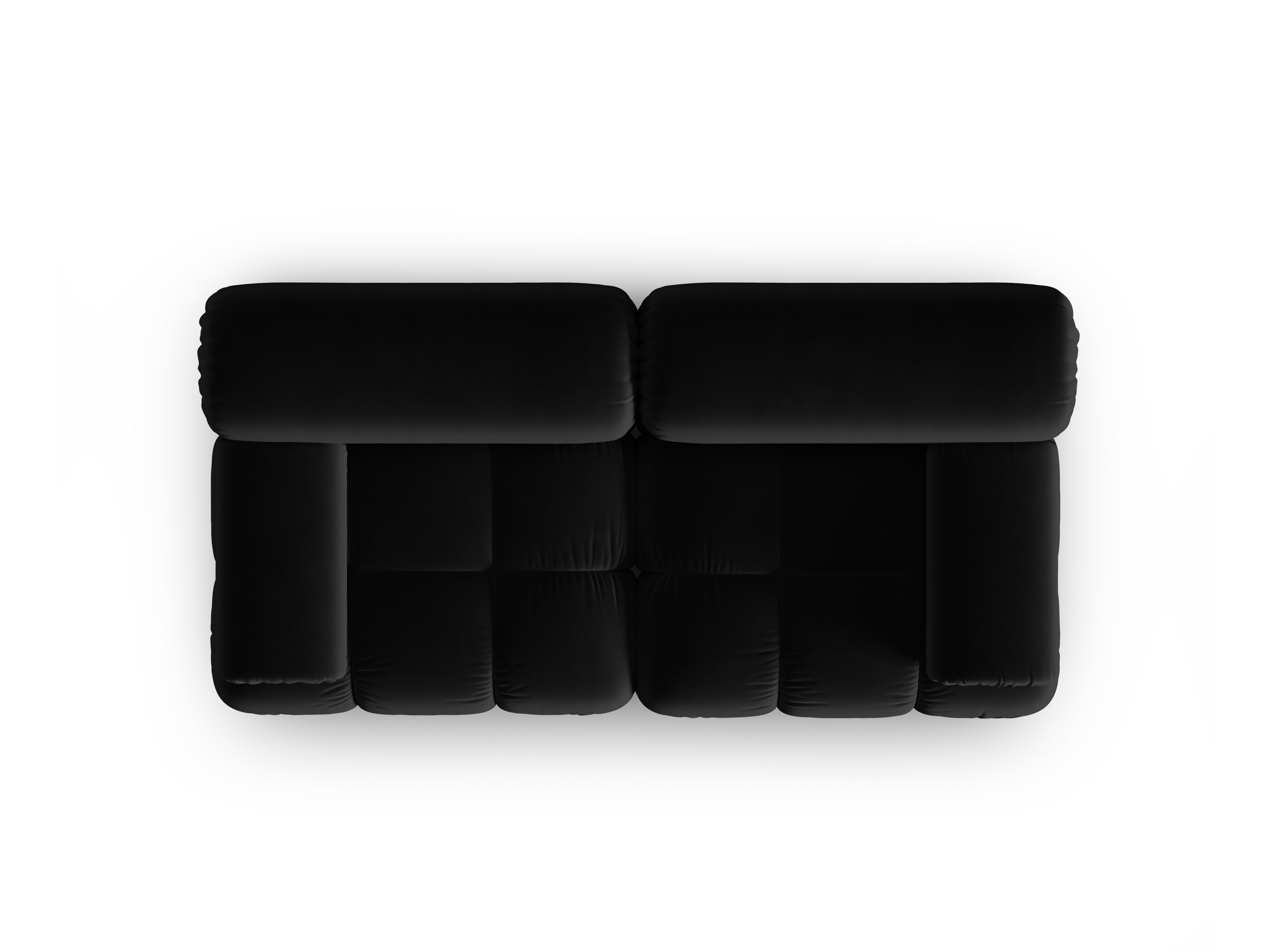 Sofa aus Samt 2-sitzig CORTINA schwarz