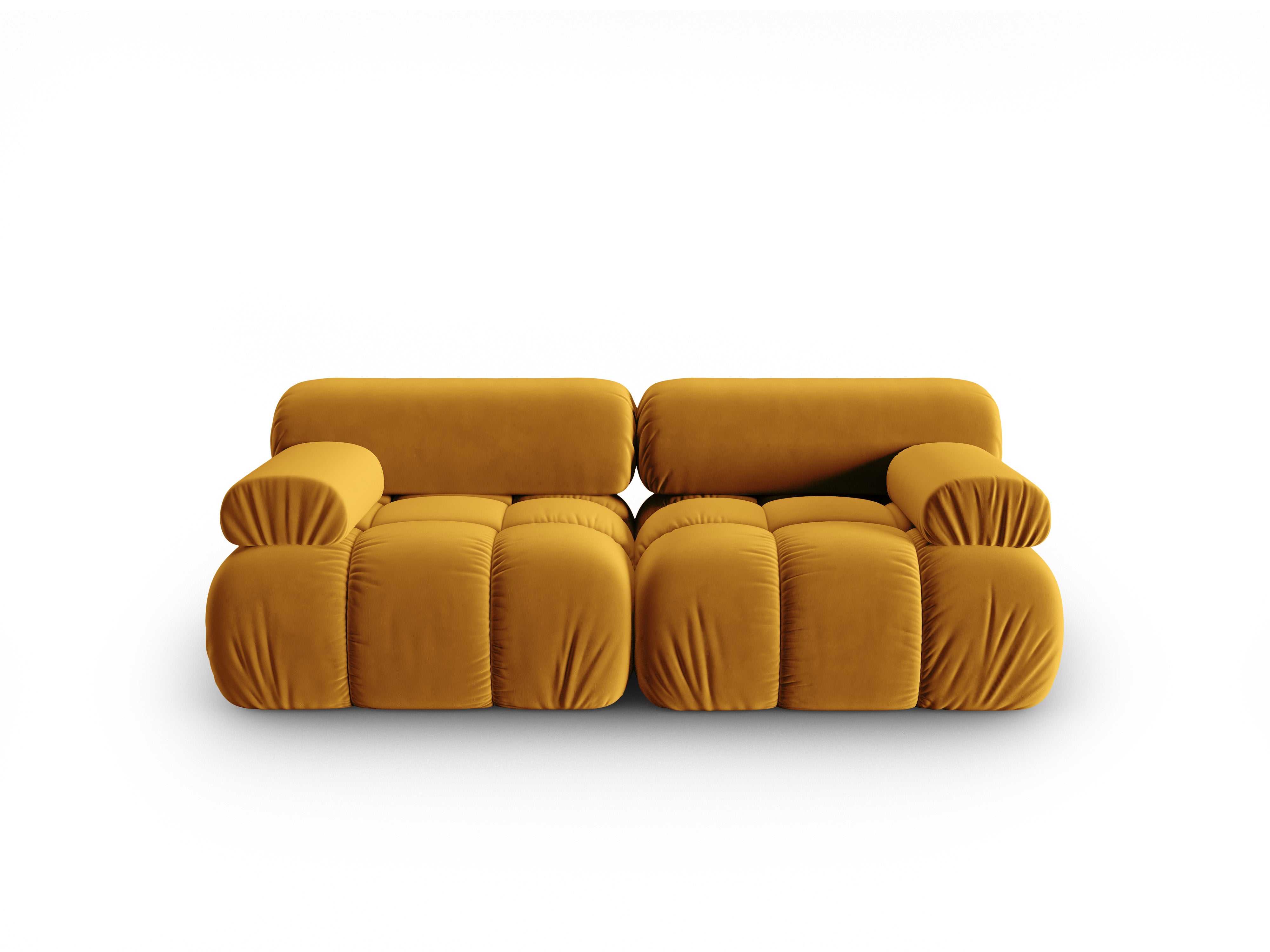 Sofa aus Samt 2-sitzig CORTINA gelb
