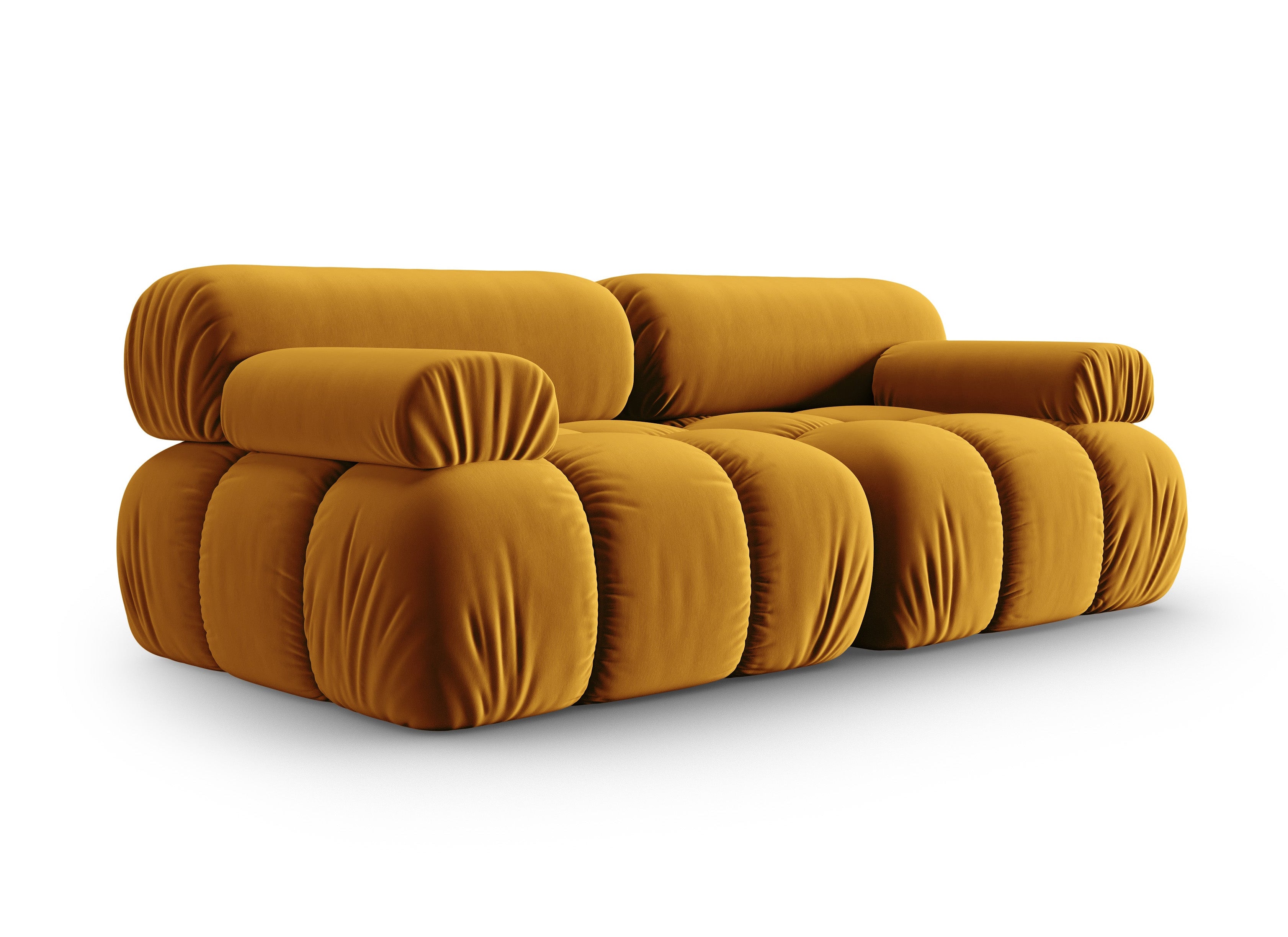 Sofa aus Samt 2-sitzig CORTINA gelb