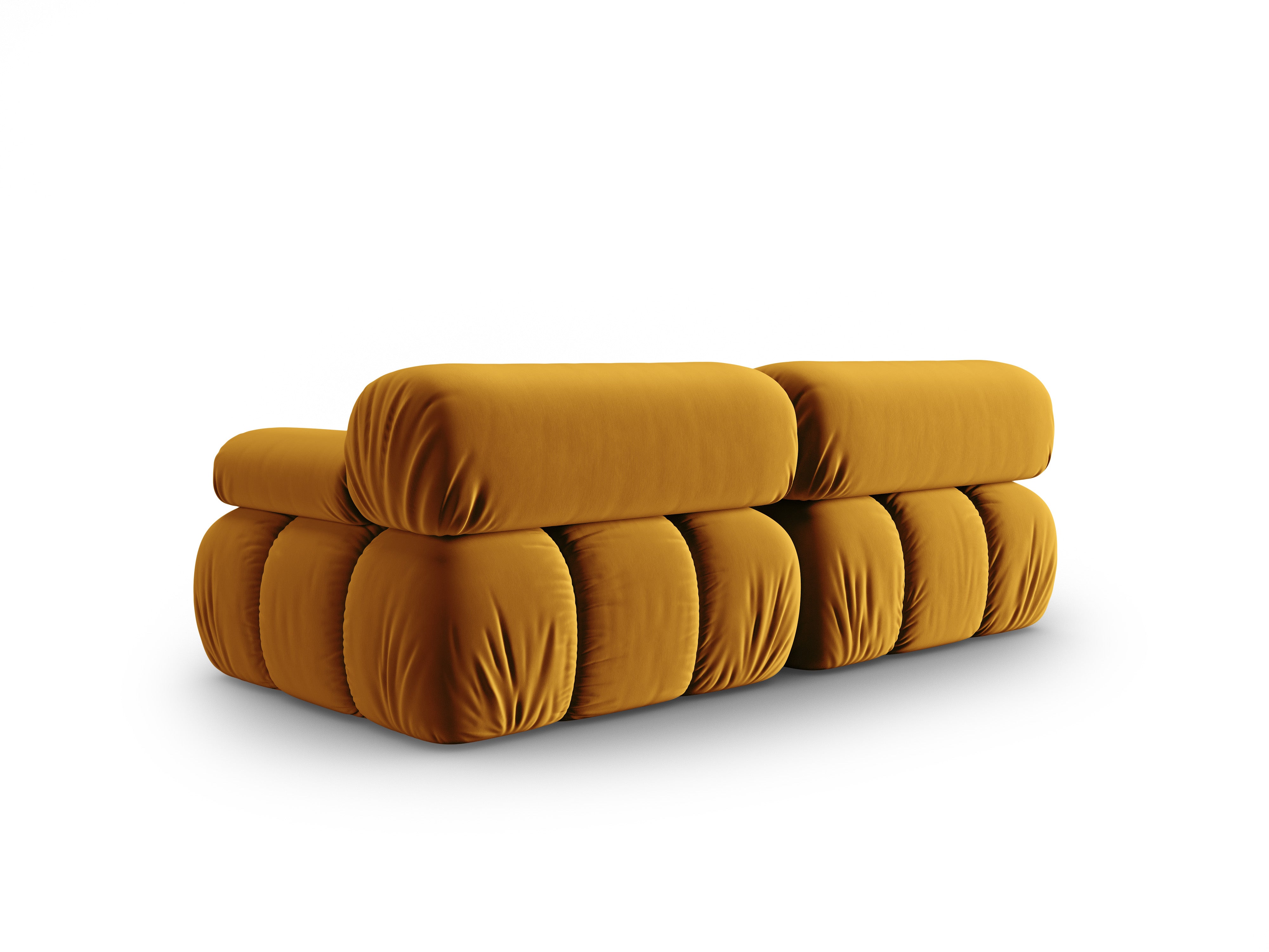 Sofa aus Samt 2-sitzig CORTINA gelb