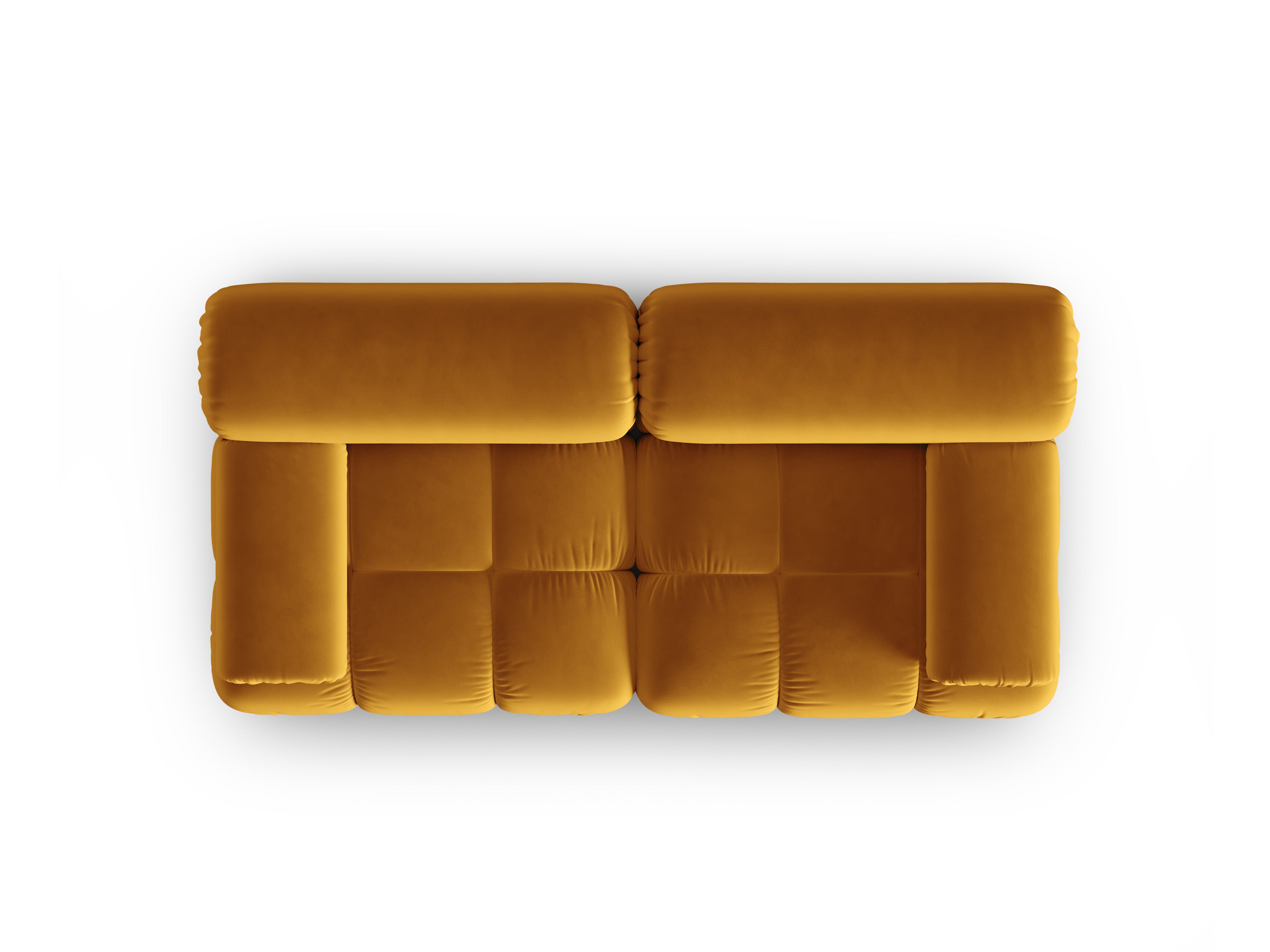 Sofa aus Samt 2-sitzig CORTINA gelb