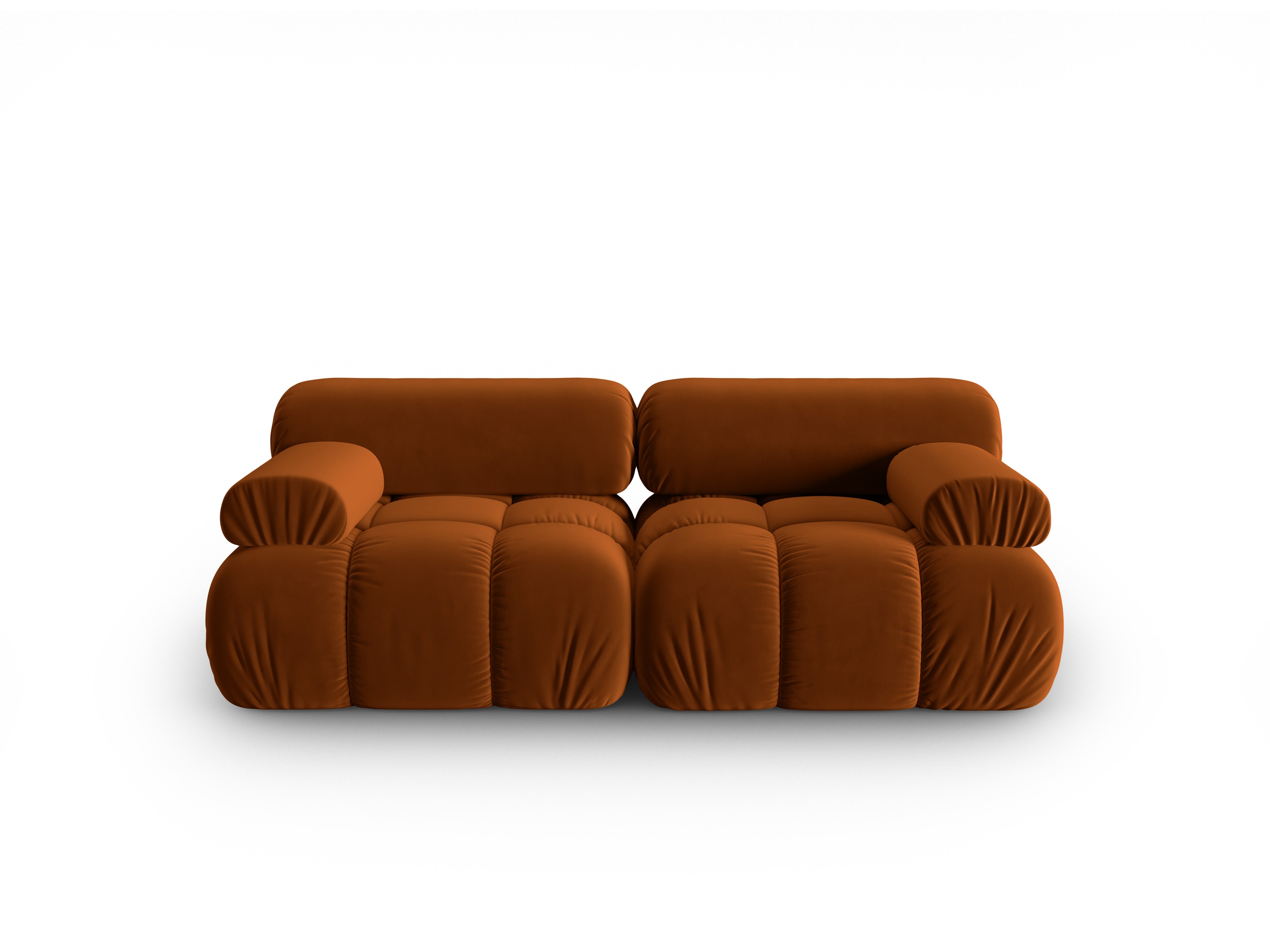 Sofa aus Samt 2-sitzig CORTINA ziegelrot