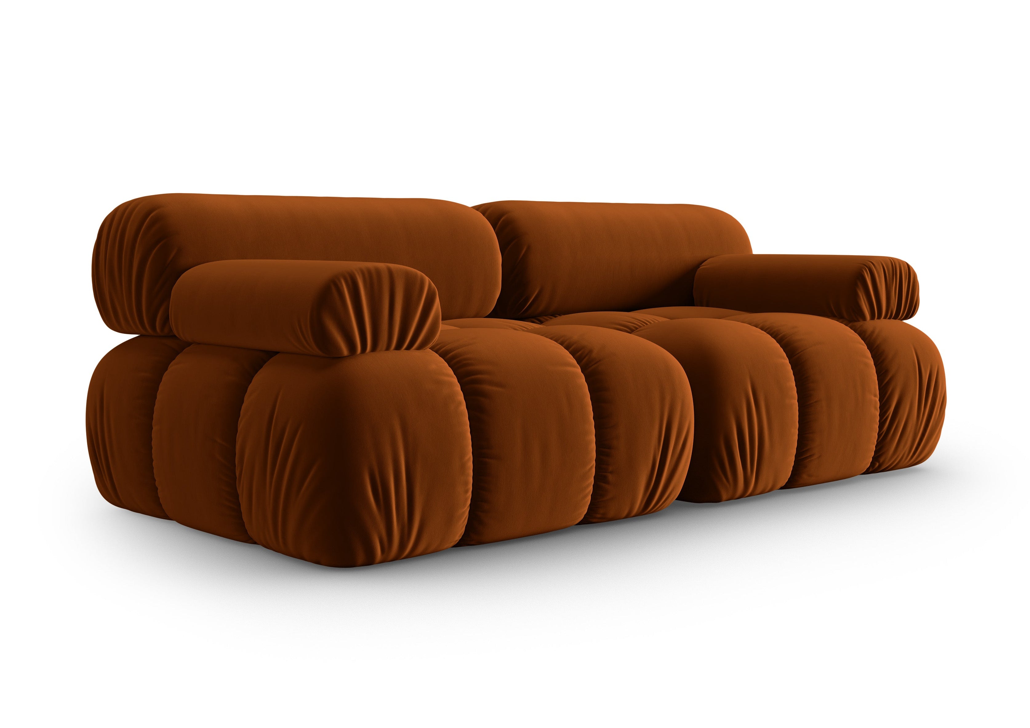 Sofa aus Samt 2-sitzig CORTINA ziegelrot