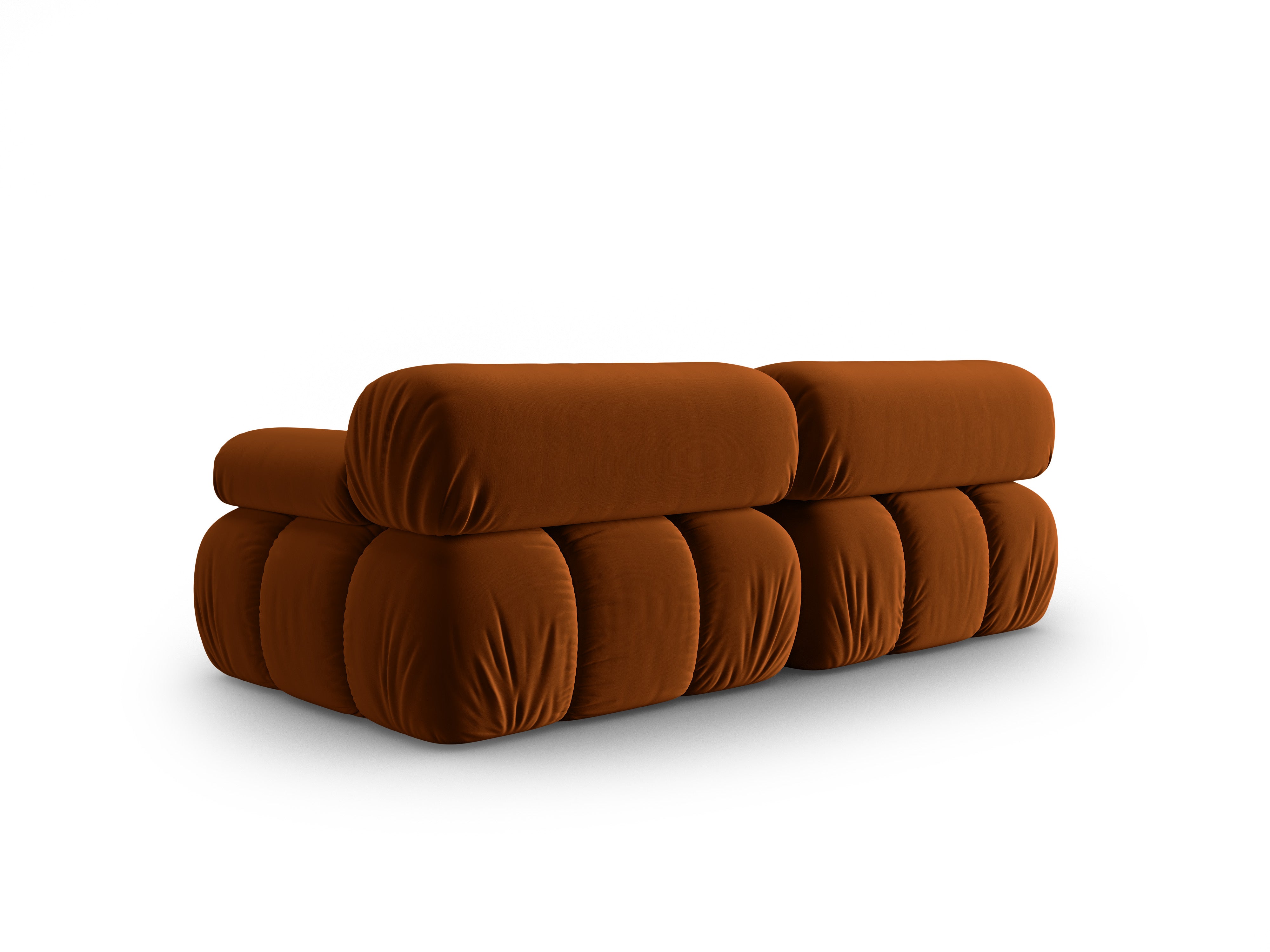 Sofa aus Samt 2-sitzig CORTINA ziegelrot