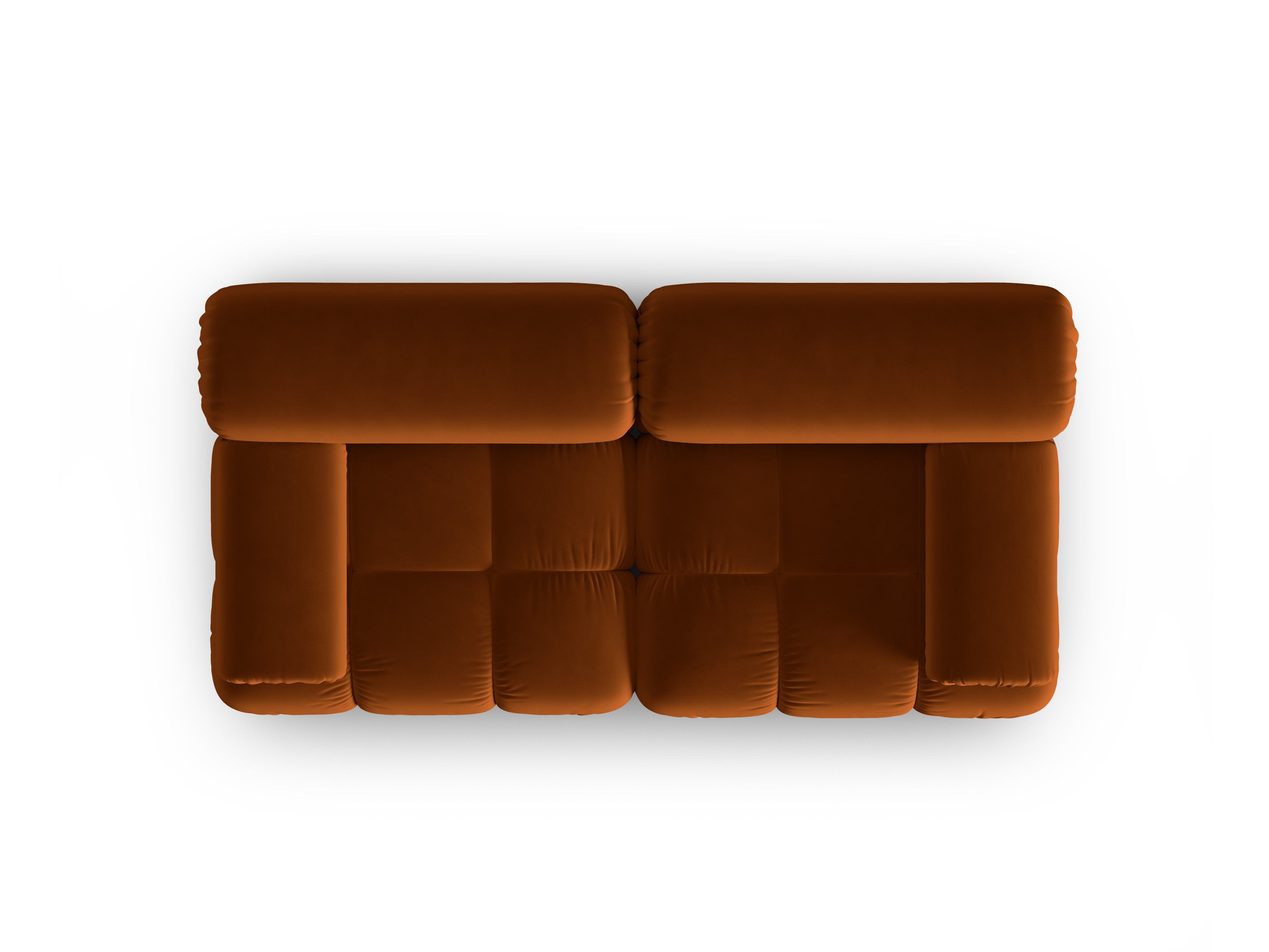 Sofa aus Samt 2-sitzig CORTINA ziegelrot
