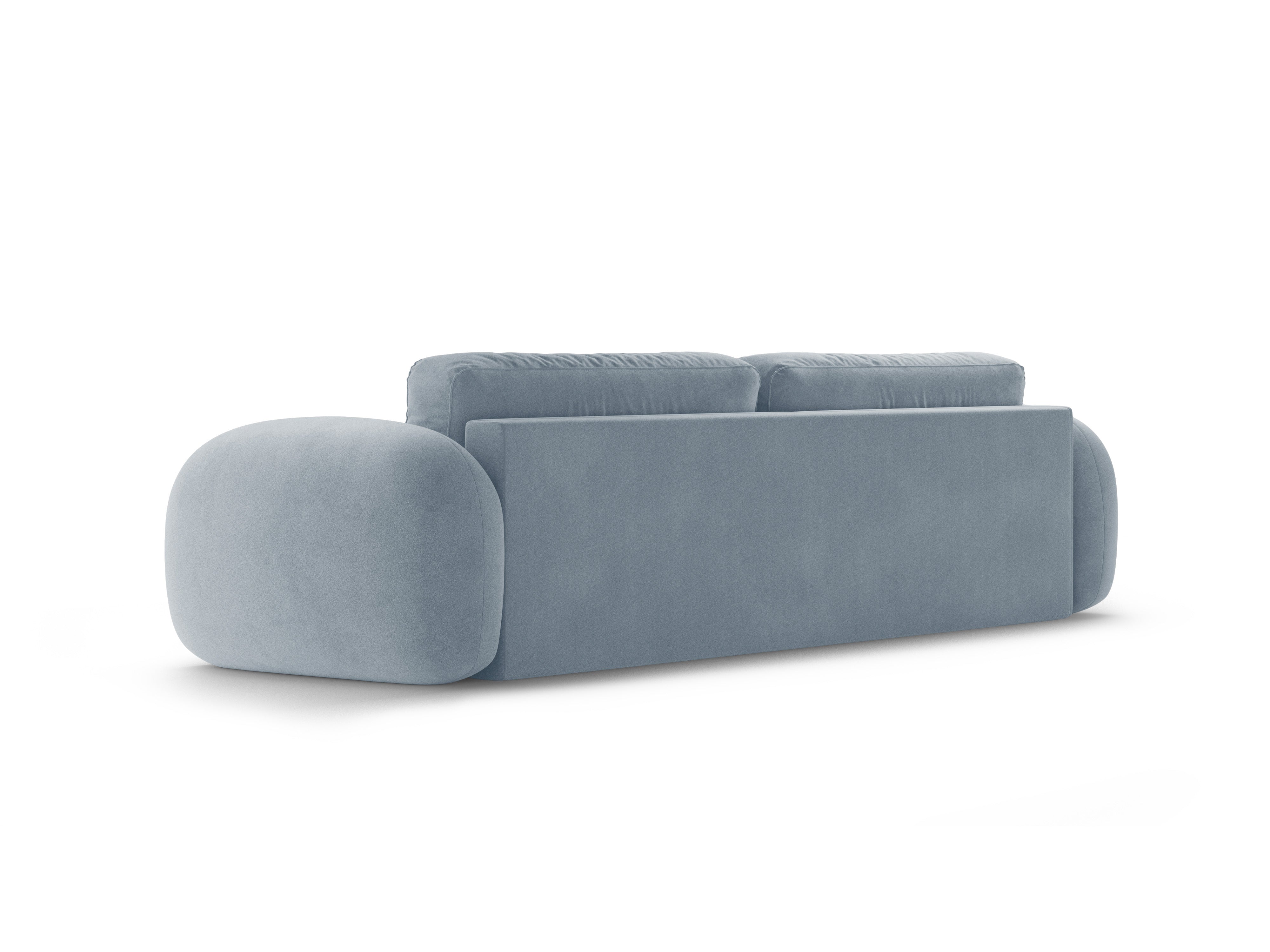 Velvet sofa with sleeping function for 3 people TONALE in light blue