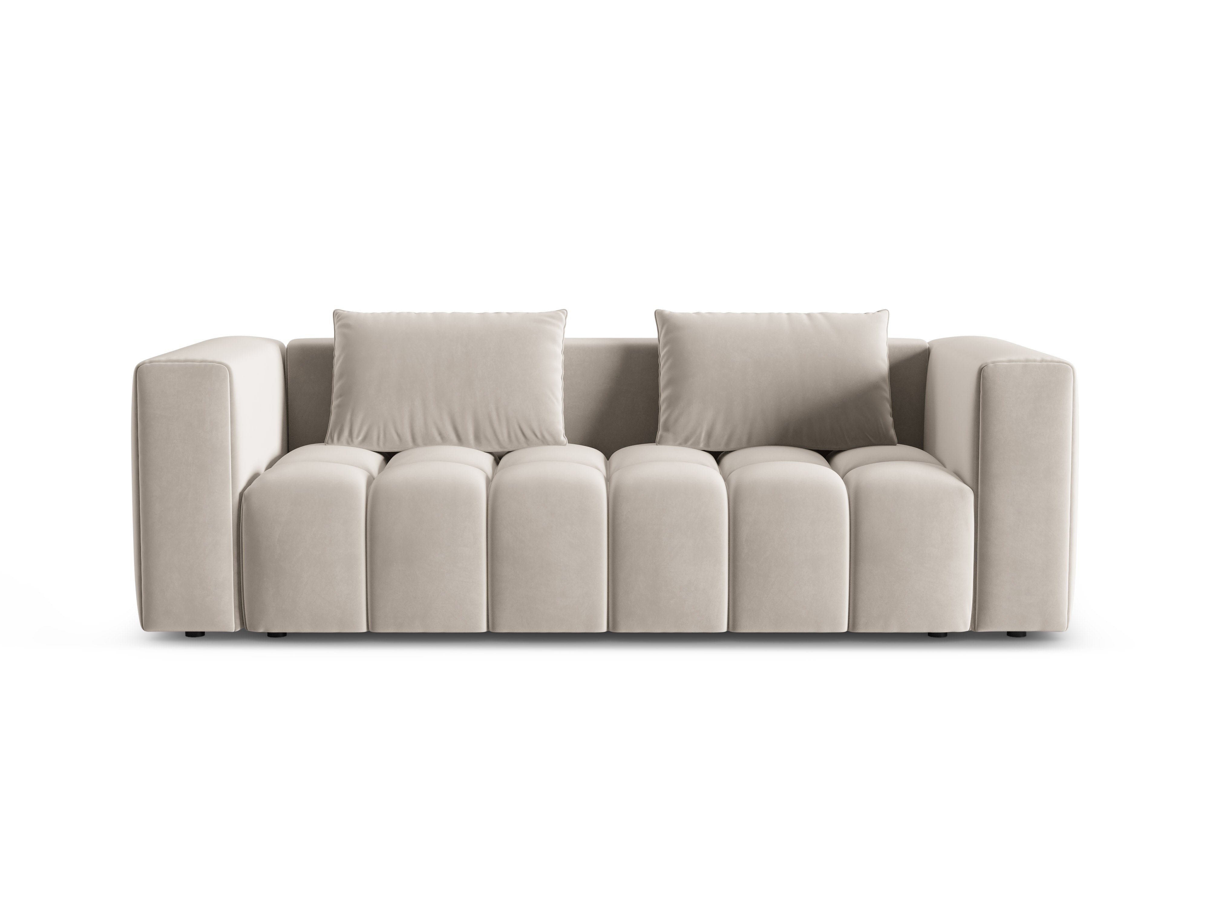 Sofa aksamitna 3-osobowa z funkcją spania VERONA ecru