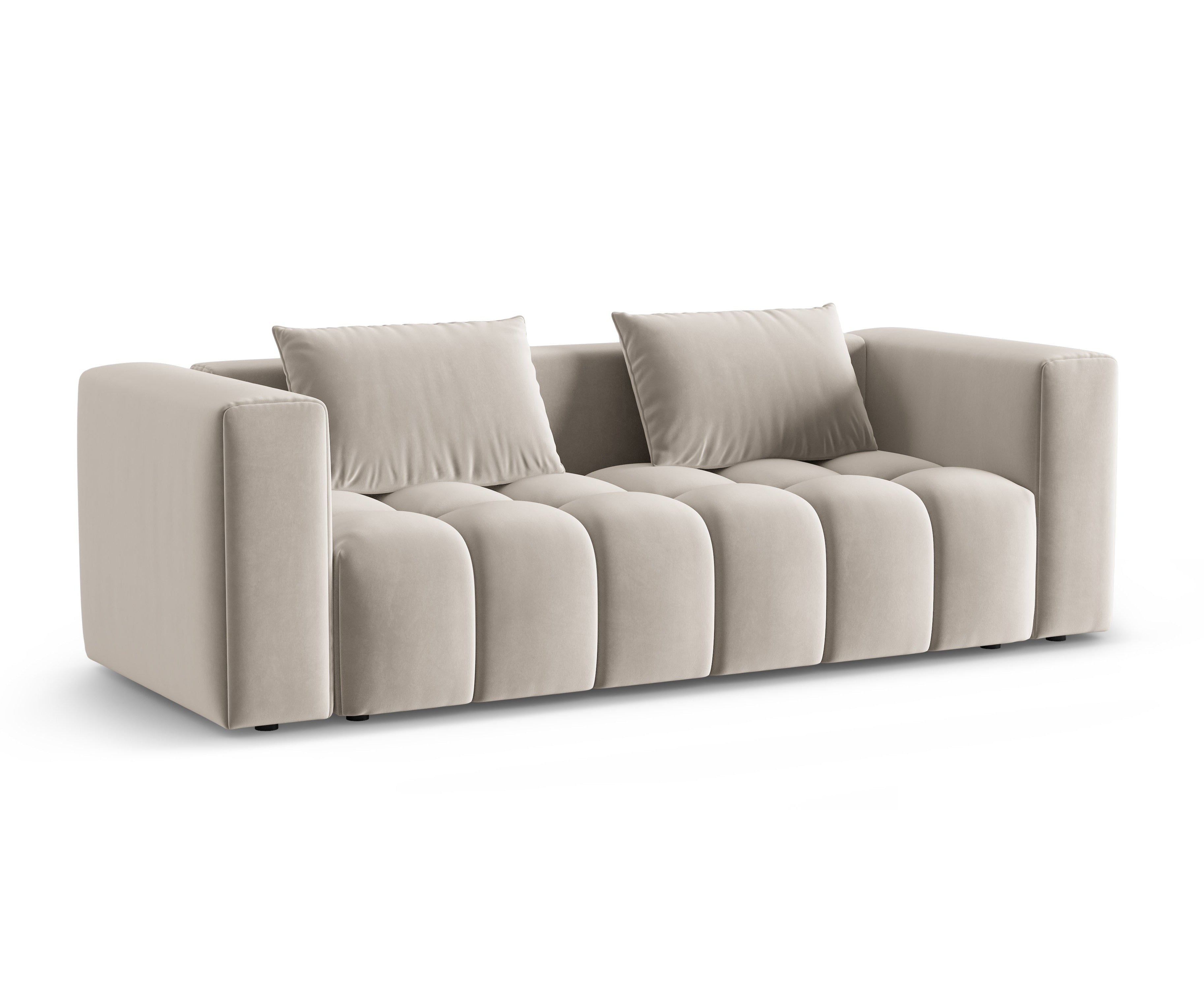 Sofa aksamitna 3-osobowa z funkcją spania VERONA ecru