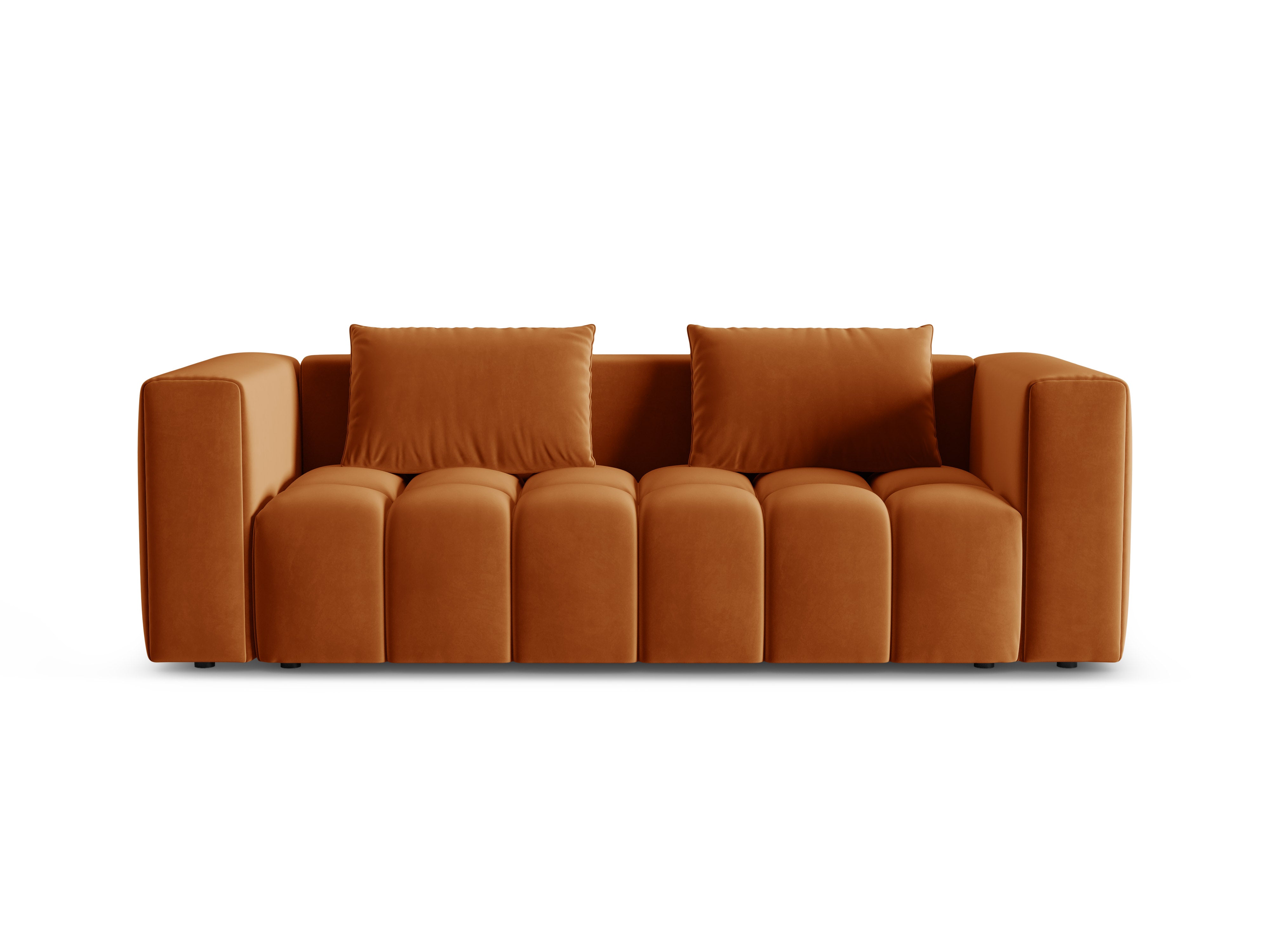 Sofa aksamitna 3-osobowa z funkcją spania VERONA ceglany