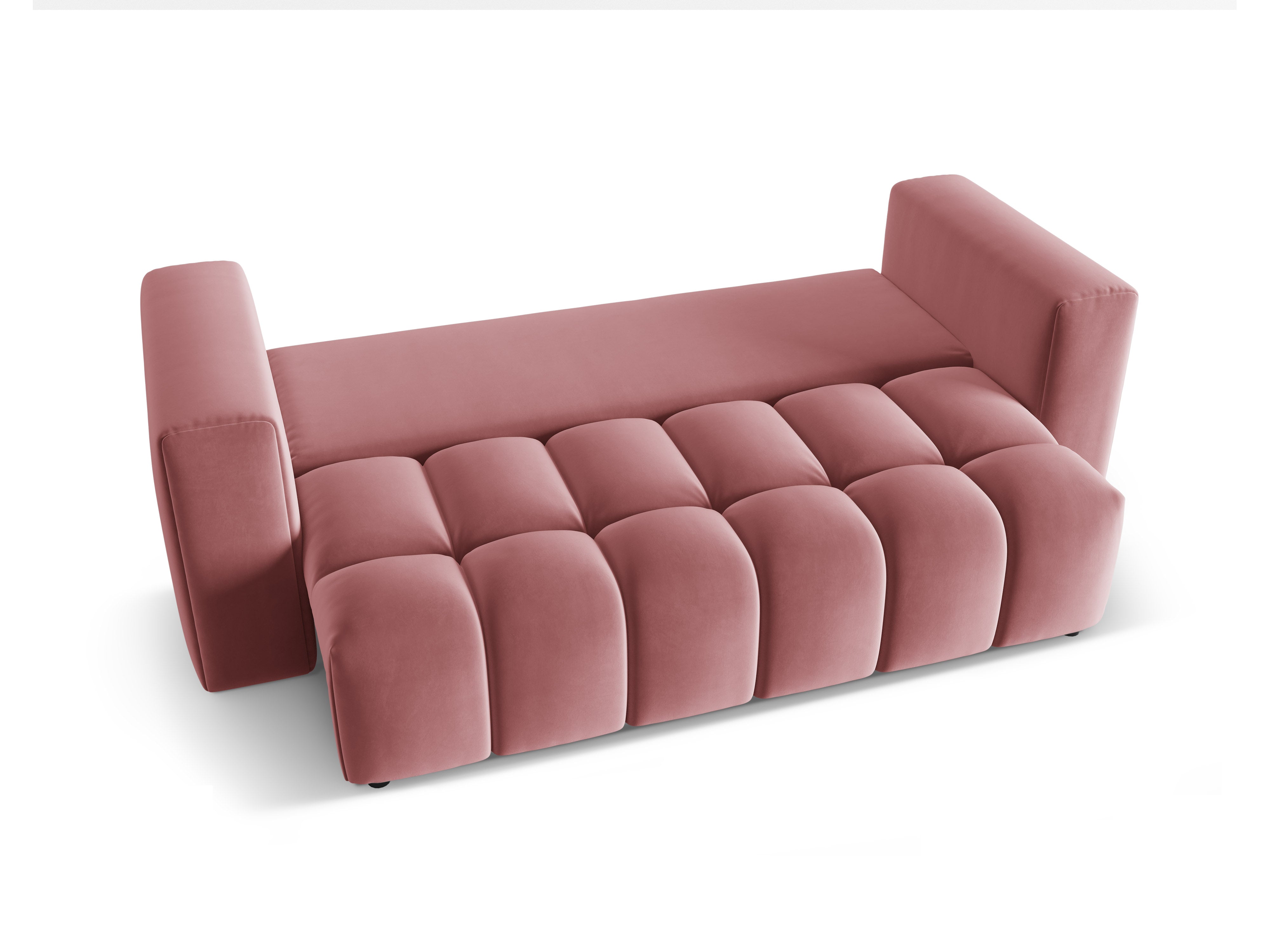 Velvet 3-Seater Sofa with Sleeping Function VERONA Flamingo Pink