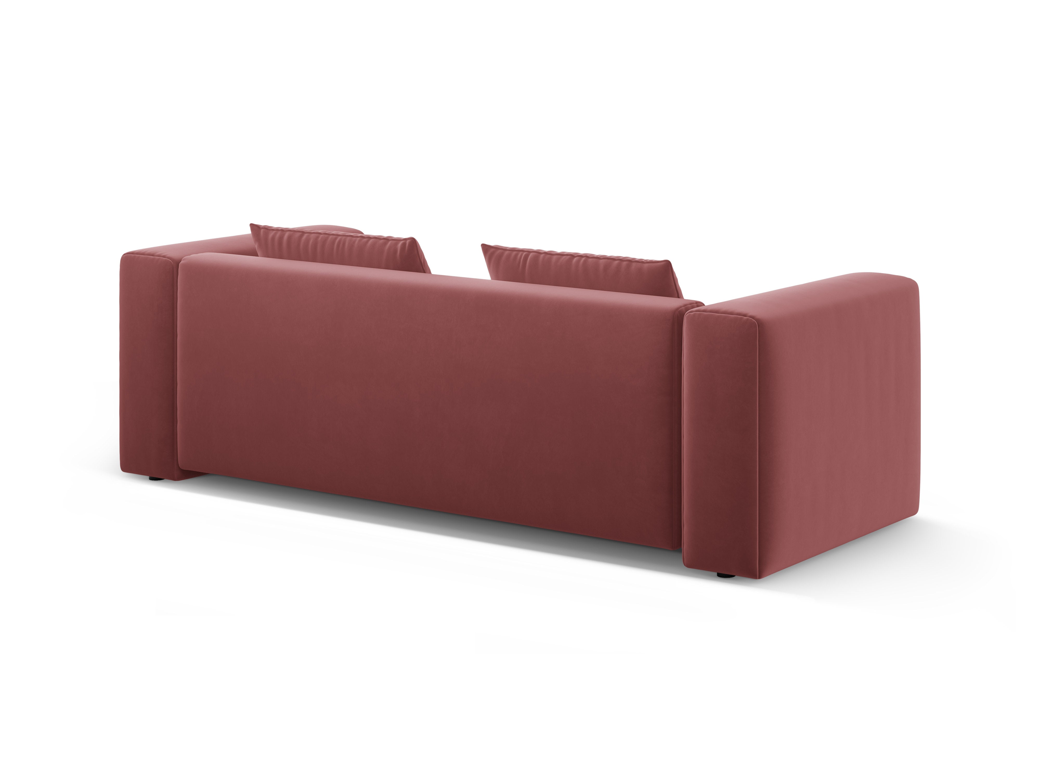 Sofa aksamitna 3-osobowa z funkcją spania VERONA różowy flamingo – Cosmopolitan Design