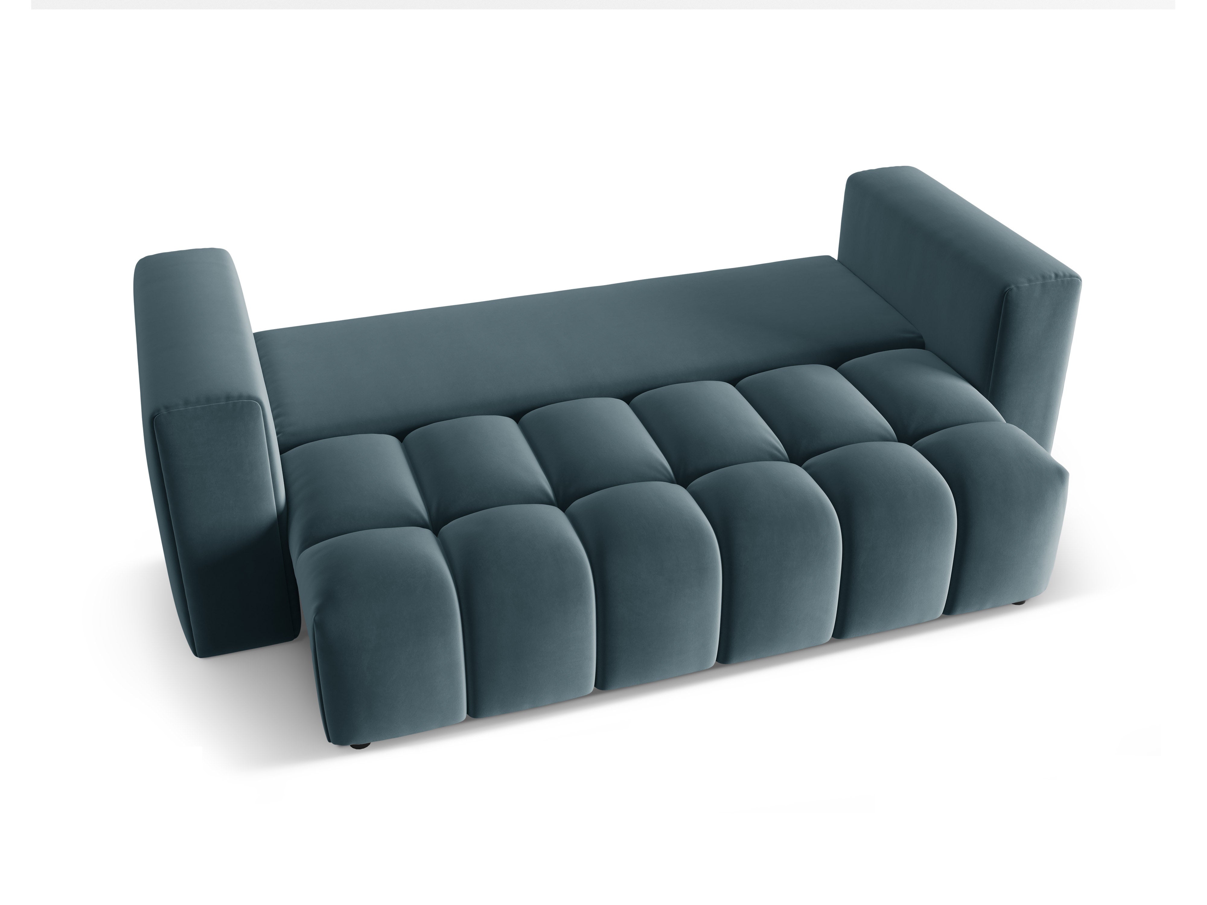 Velvet 3-Seater Sofa with Sleeping Function VERONA Blue