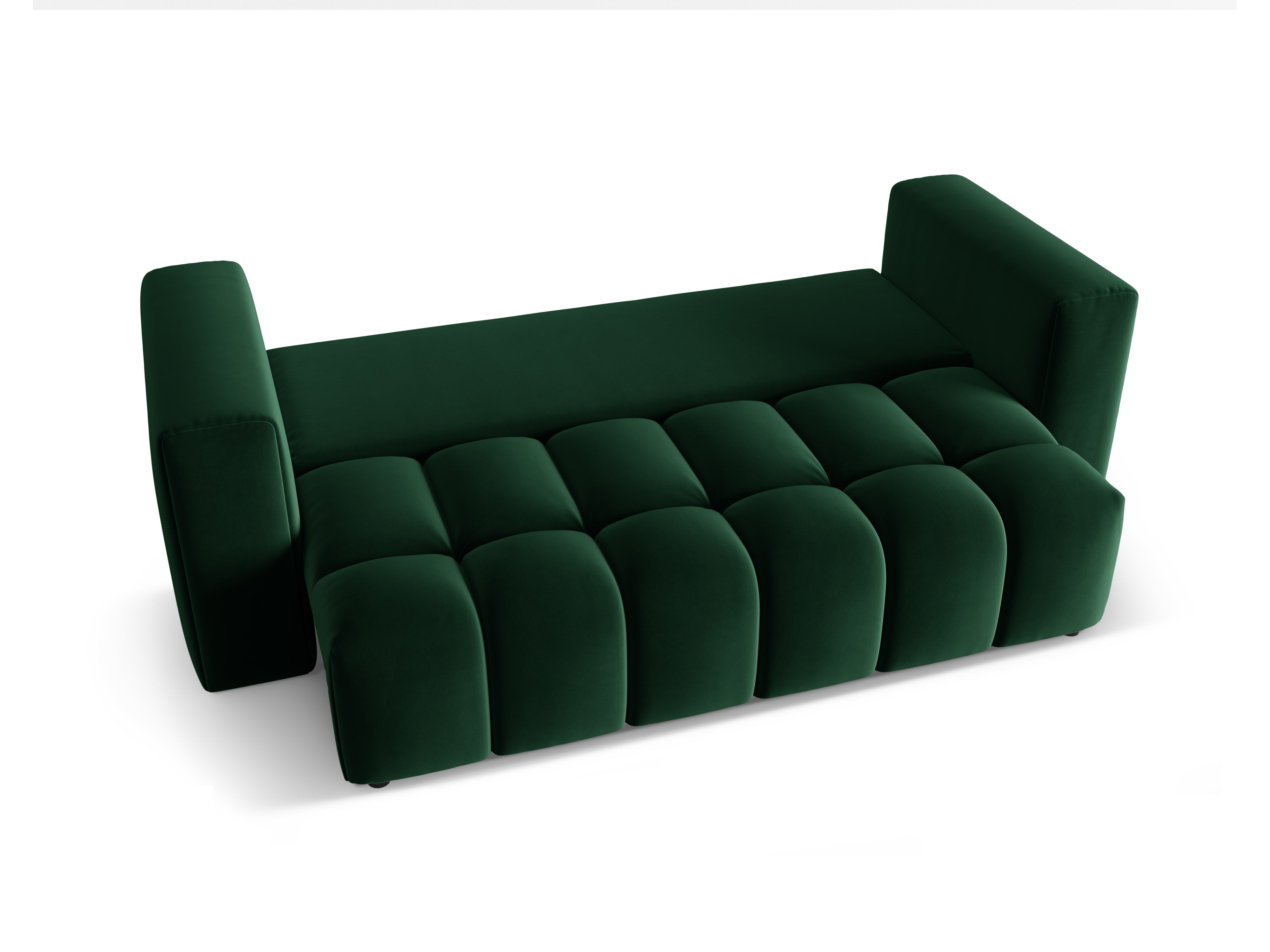 Velvet 3-Seater Sofa with Sleeping Function VERONA Bottle Green