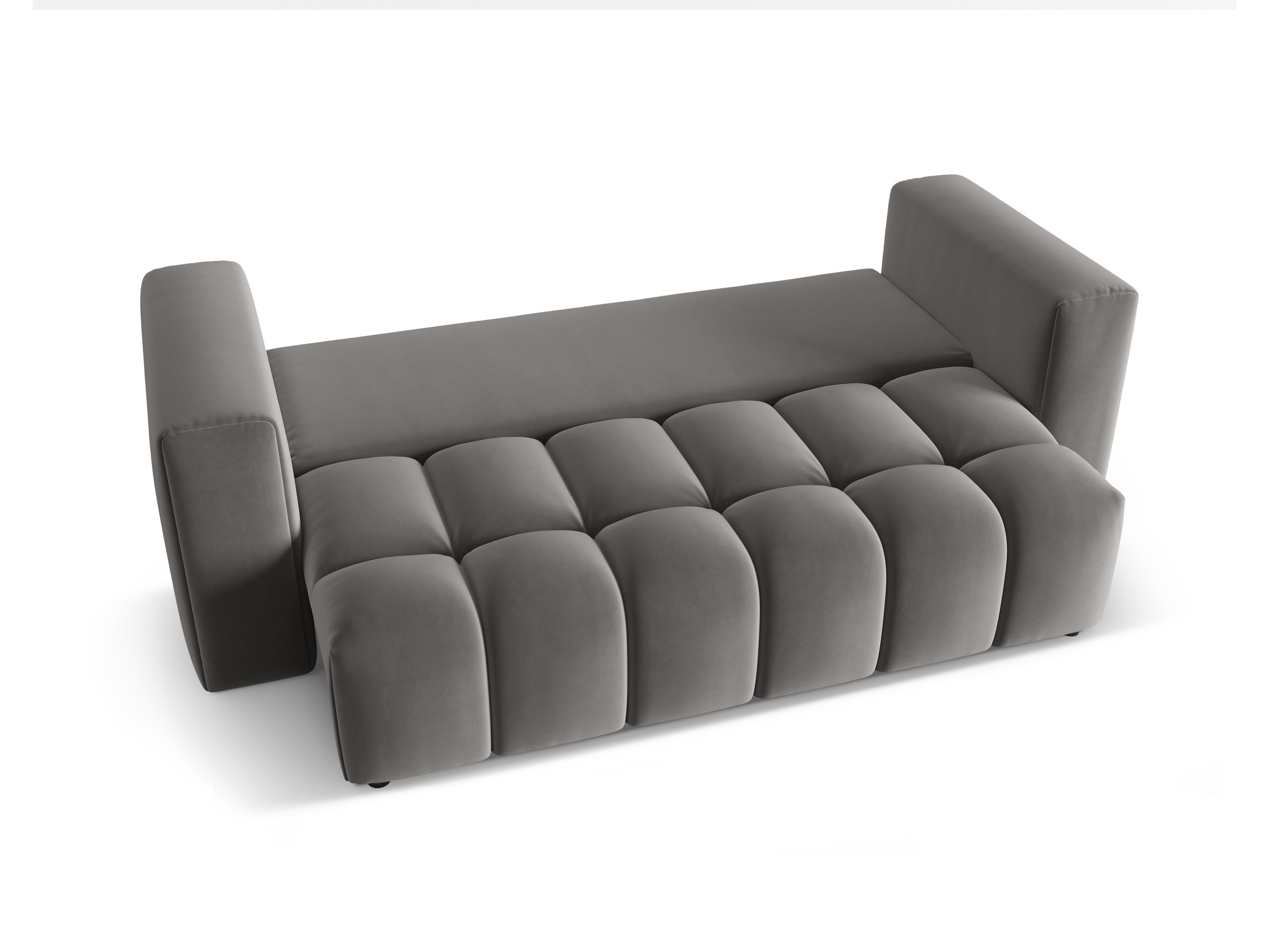 Velvet 3-Seater Sofa with Sleeping Function VERONA Gray