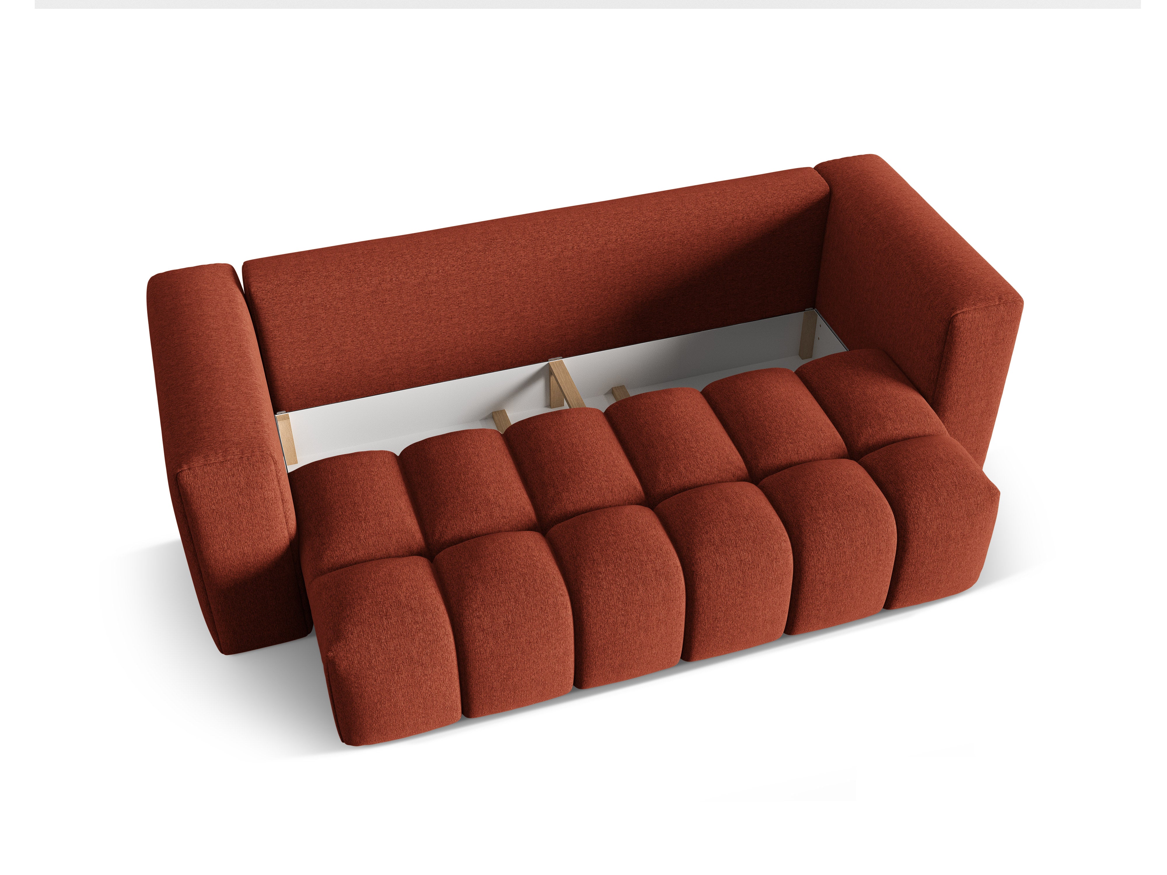 Sofa 3-osobowa z funkcją spania VERONA koralowy – Cosmopolitan Design
