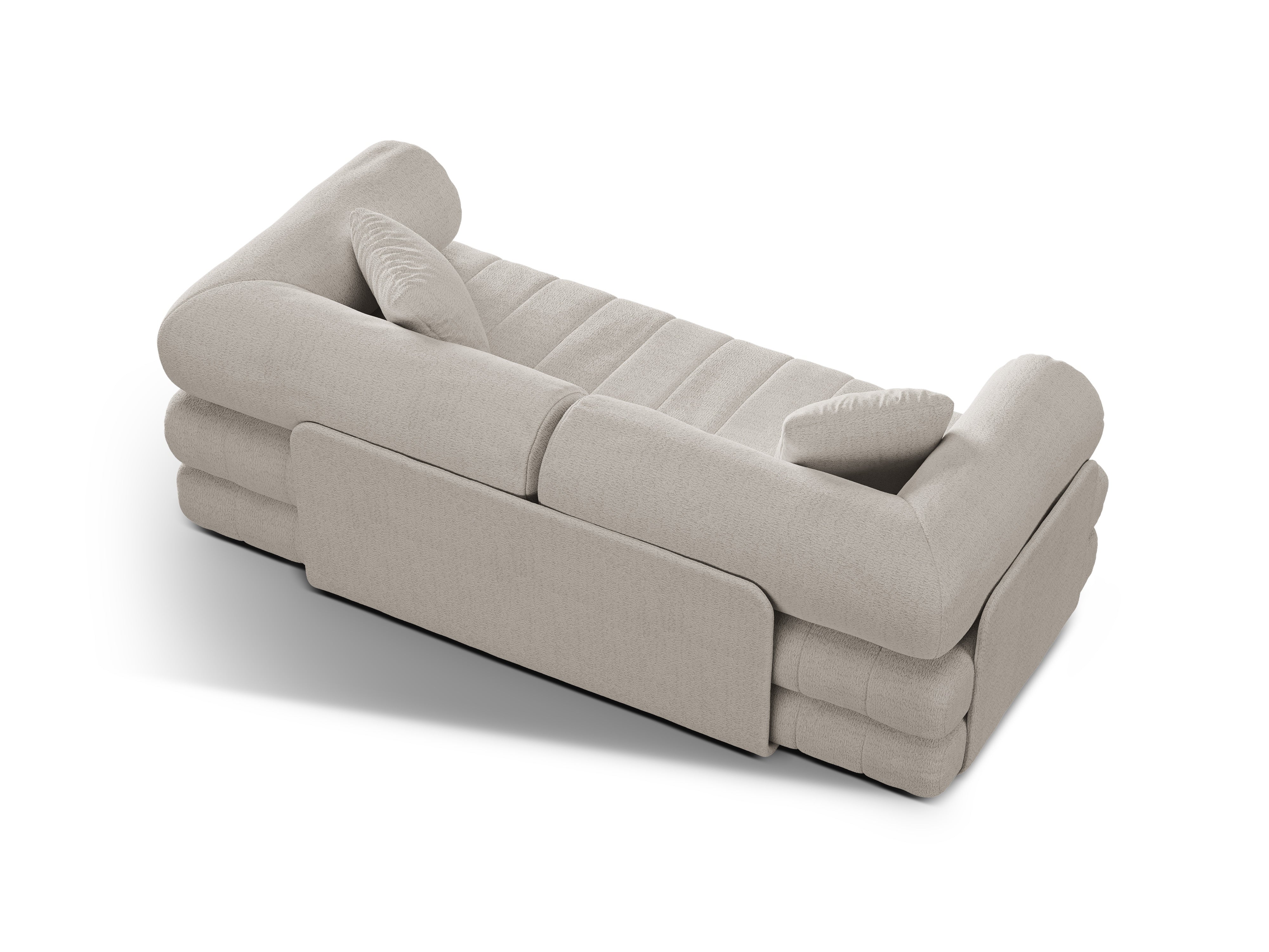 Sofa 3-Sitzer mit Schlaffunktion KEMI cremefarbener Bouclé