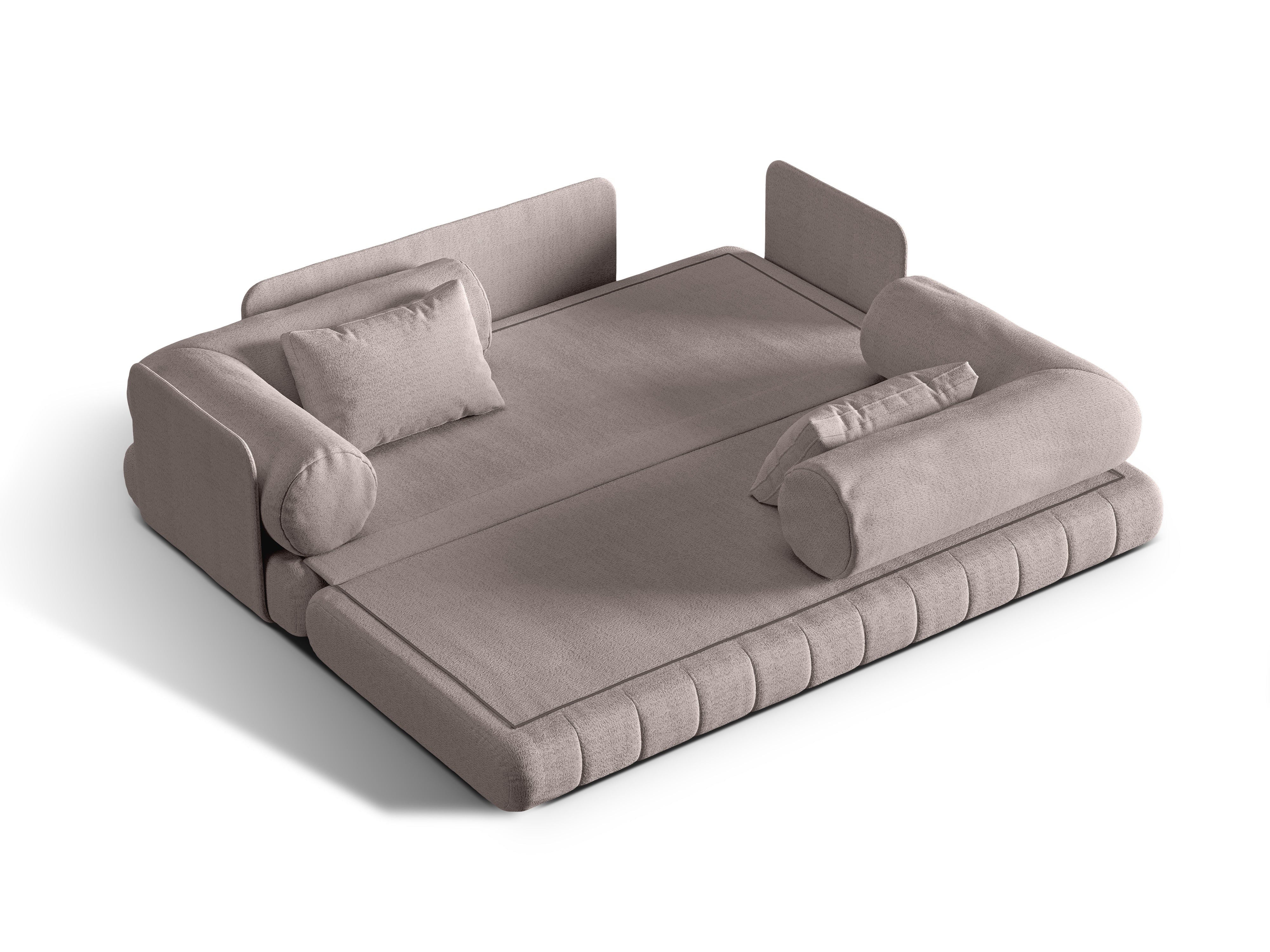 3-seater sofa with sleeping function KEMI sand bouclé