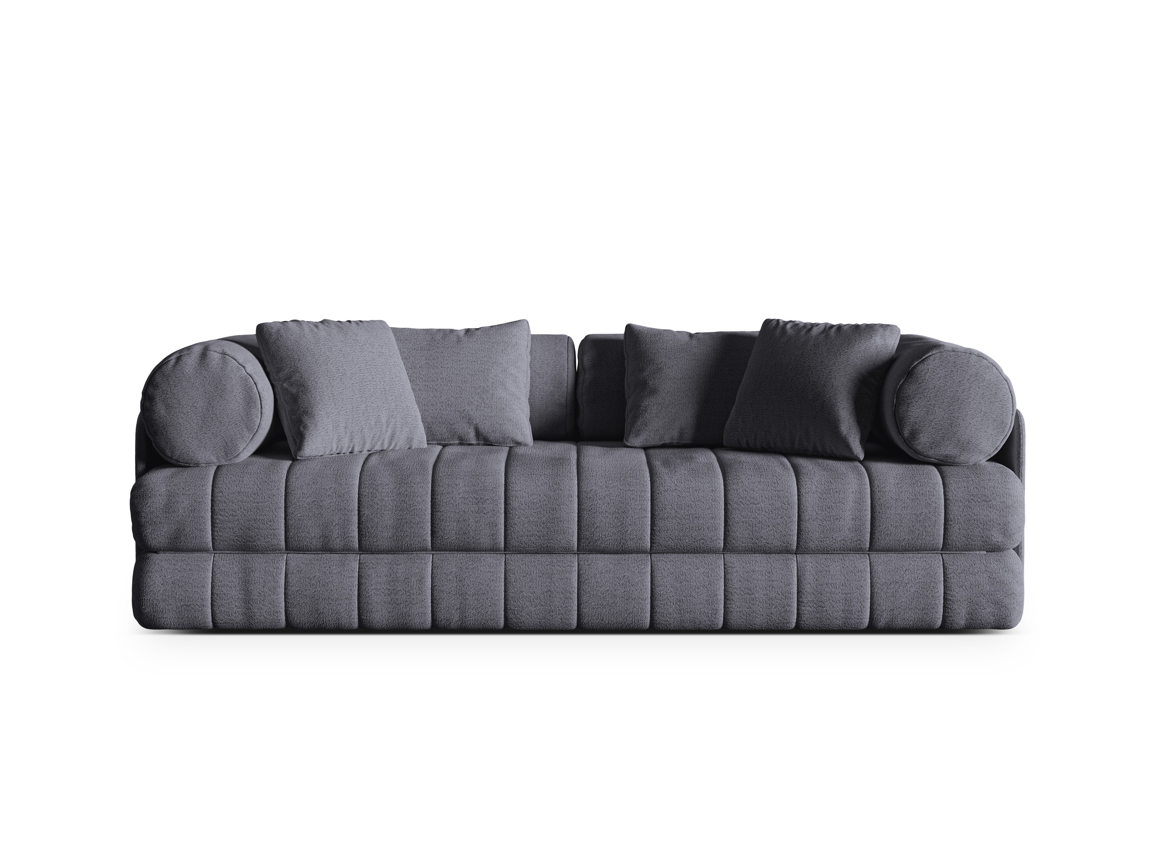 Sofa 3-Sitzer mit Schlaf-Funktion KEMI graues Bouclé